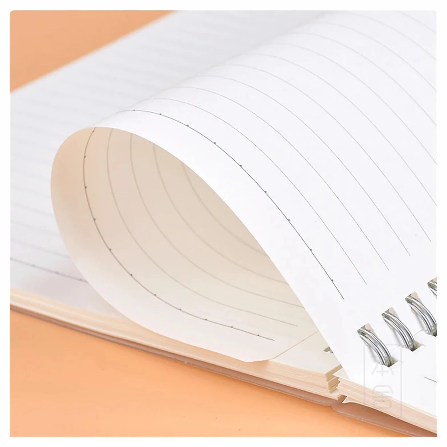 Cuaderno Espiral Cuaderno de notas con correa, libreta, cuaderno, agenda, cuadrícula, puntos, papel blanco transparente, tamaño A4/B5/A5/A6(Horizontal line,A4 21.2x29cm)