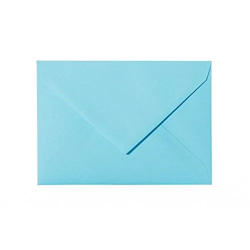 Lote de sobres para correo (100 unidades, C5, 162 x 229 mm, con solapa en punta, 120 g), color azul 18