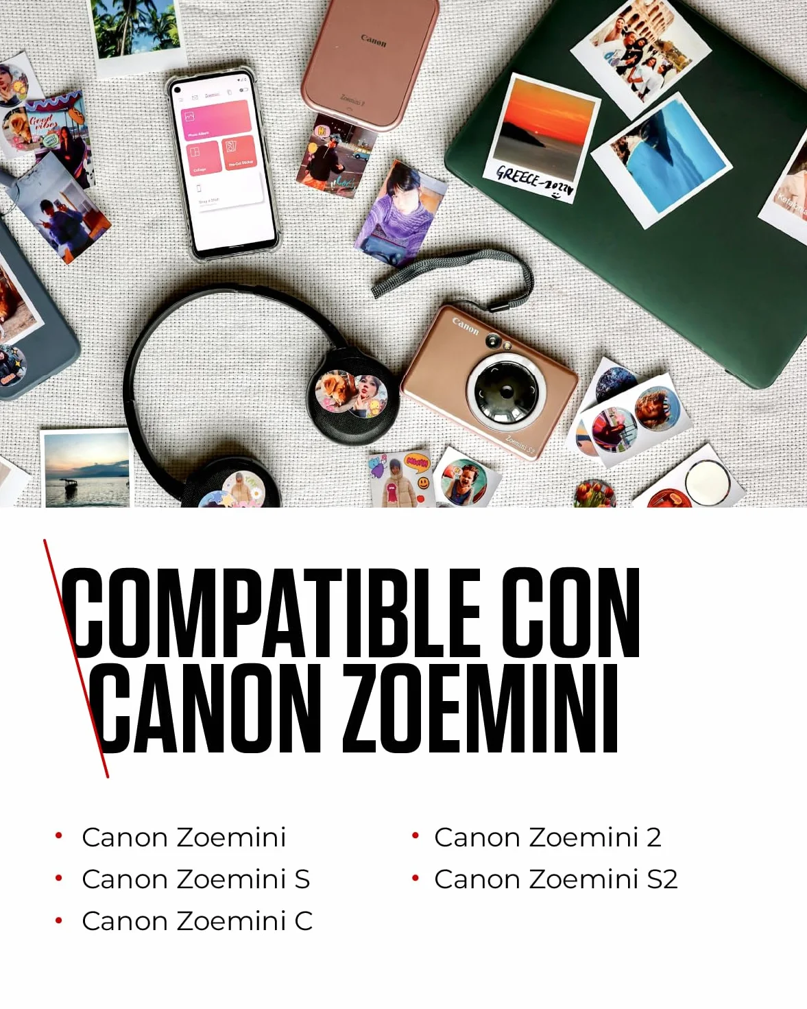 Canon Zink Papel Fotográfico Adhesivo 5x7,6 cm 50 Hojas