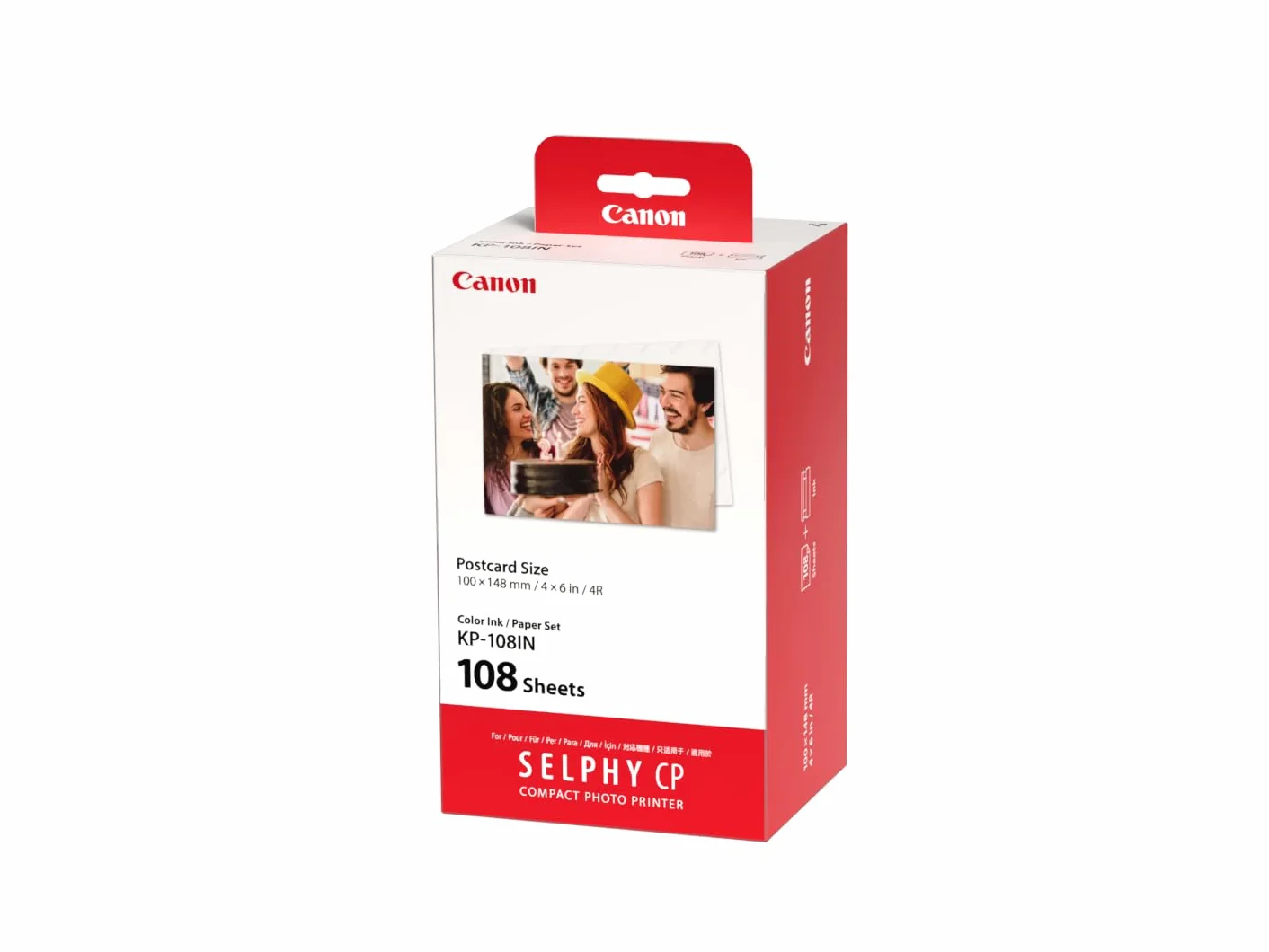 Canon 3115B001(AA) - Papel fotográfico y cartucho de tinta original (108 hojas, 4x6"), Multicolor, 1 Pack