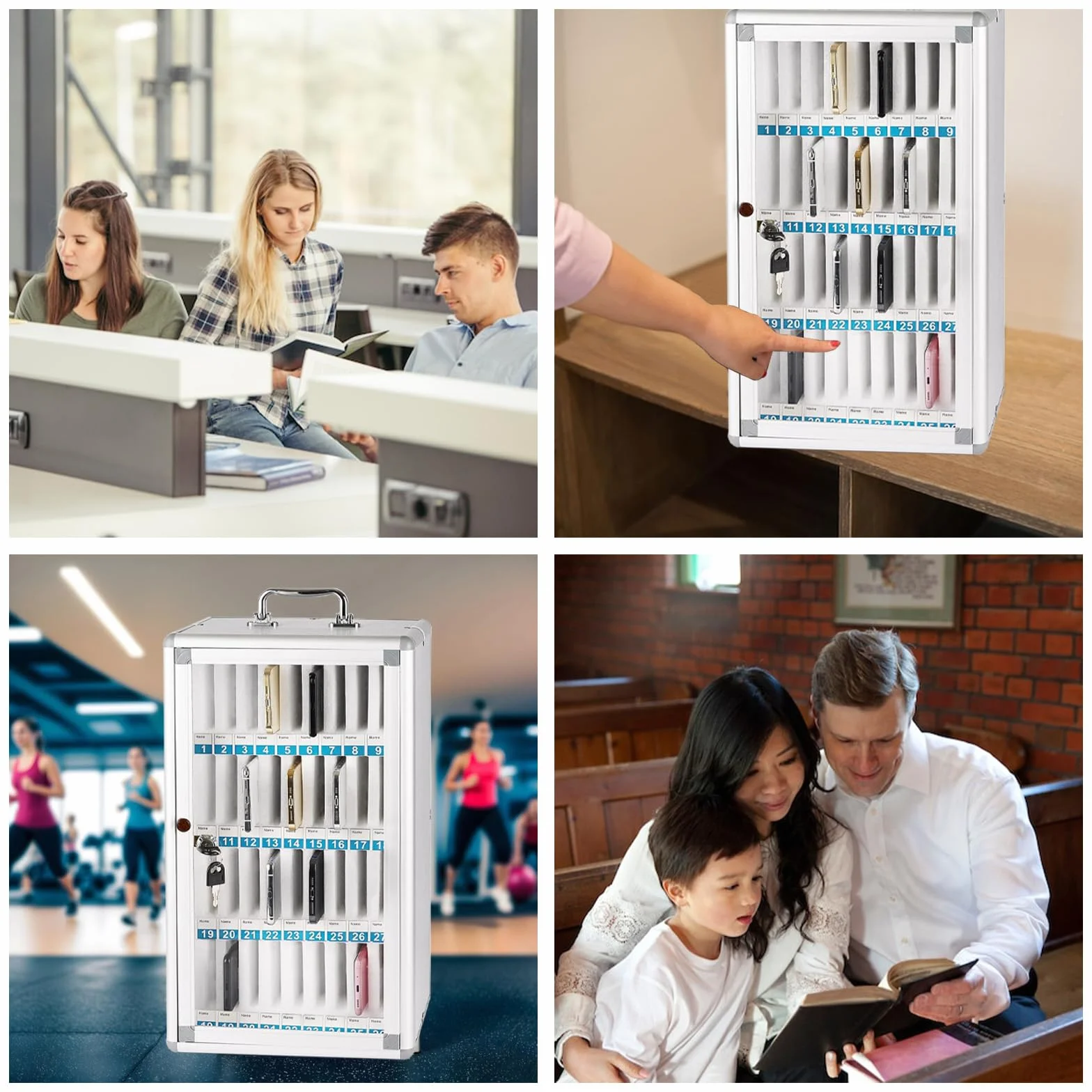 Metal Locking Phone Storage Cabinet 36 Slots for Classroom Office Church Gym