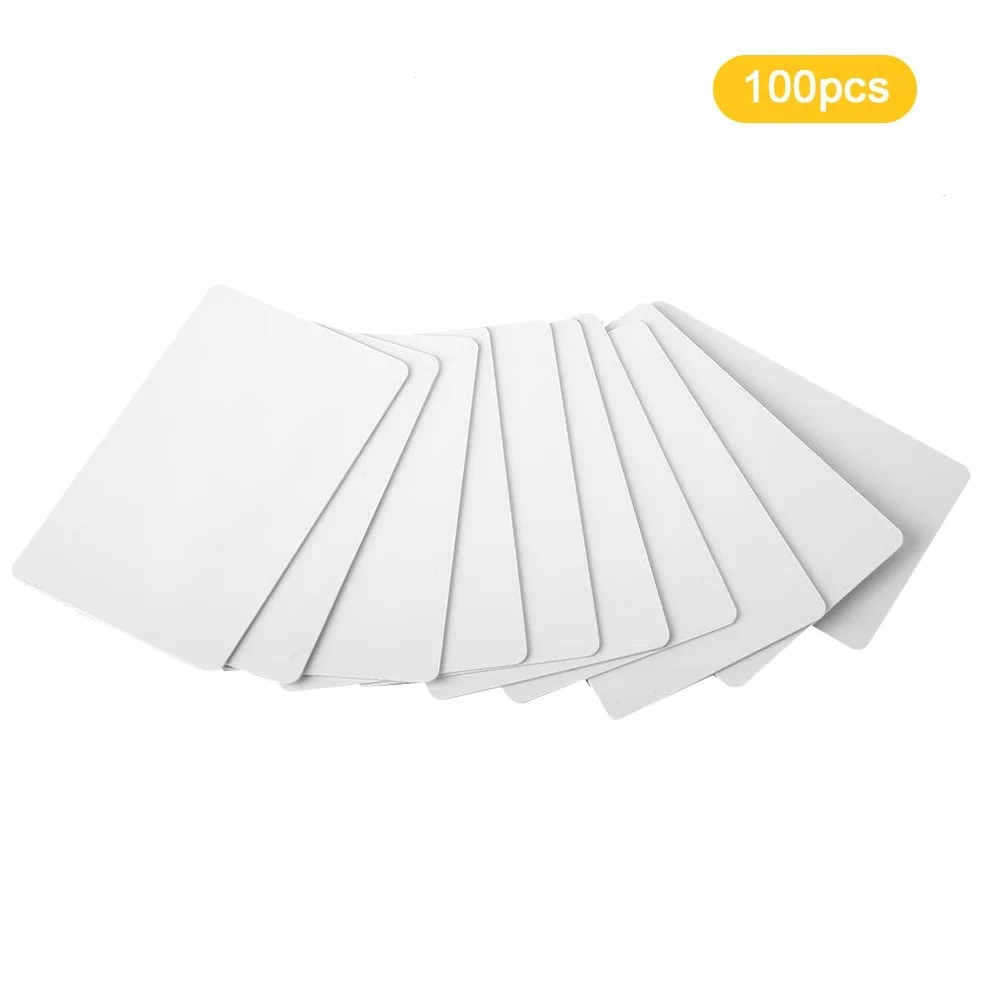 Tarjetas de PVC de plástico en de primera calidad, 100 piezas/juego Tarjeta de identificación de proximidad RFID inteligente sin contacto de 125 kHz Tarjeta de acceso de solo lectura