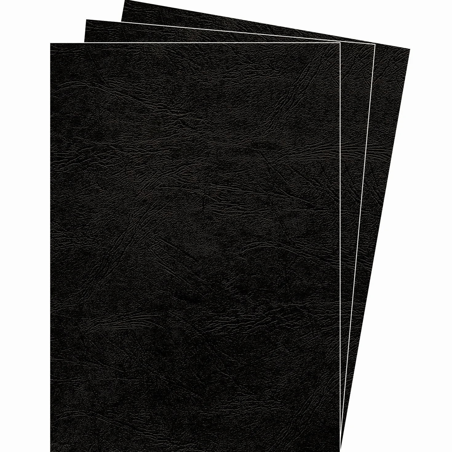Fellowes Portadas para encuadernar de cartón símil piel Delta Cuero, extra rígido, 250 micras, 100% reciclables, formato A3, con certificación FSC, pack de 100, color negro