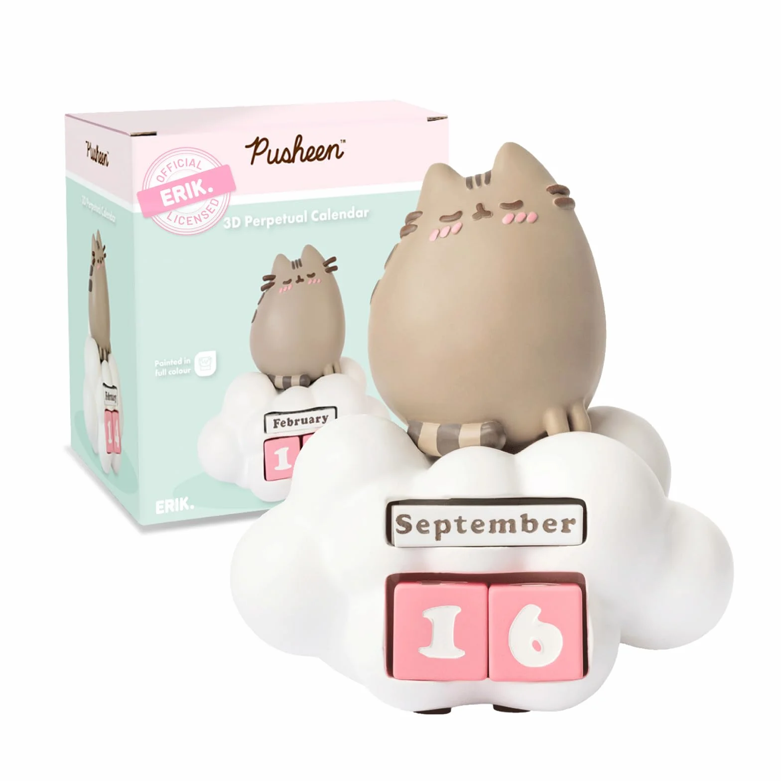 Calendario Perpetuo Pusheen 3D - Figura gato Kawaii para Decoracion Habitacion niña - Calendario sobremesa para niños │ Regalos Pusheen Cat Merchandising Oficial