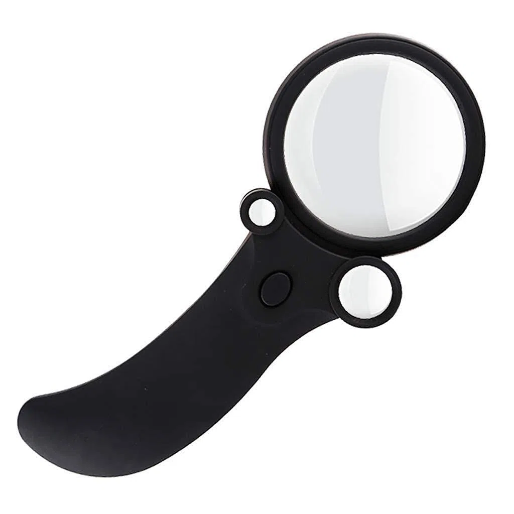 Lupas educativas para pasatiempos, lupa de mano con luz LED blanca/violeta, niños mayores observan utilizando monedas extendedrror identificación caritativa