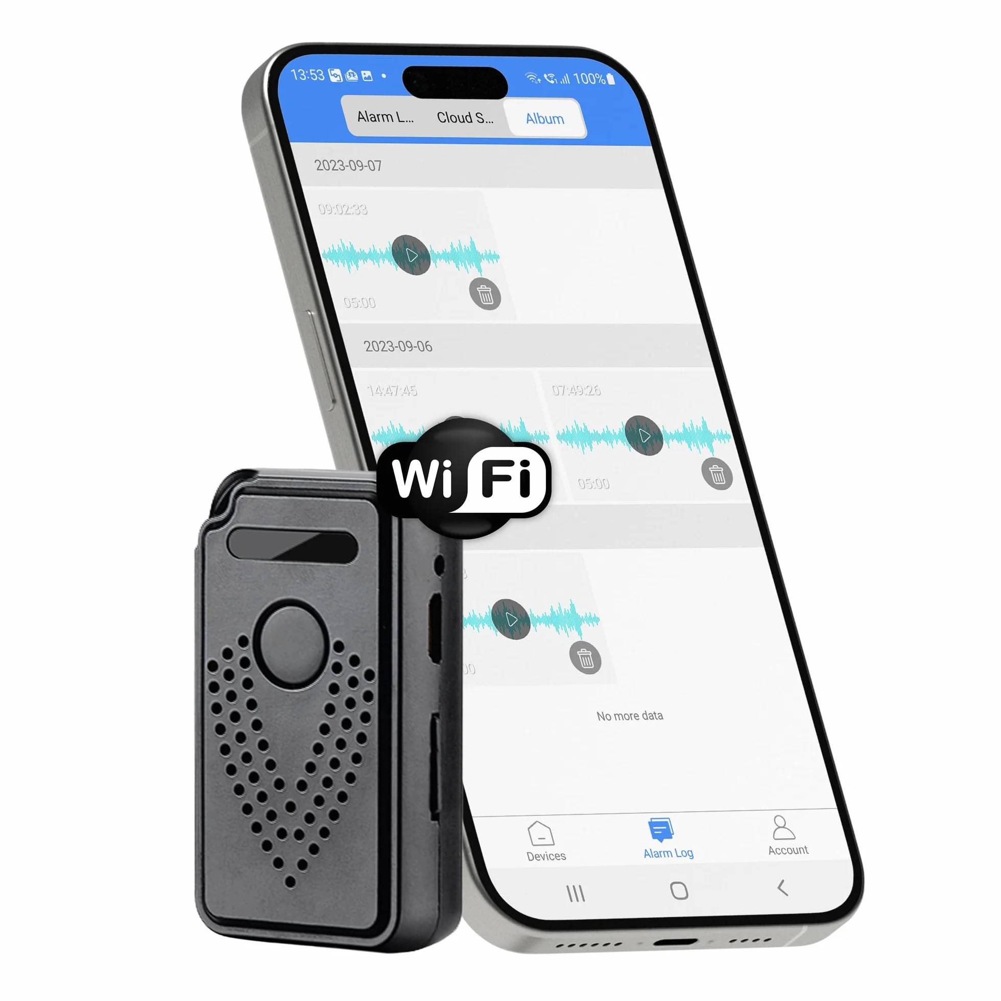 Grabadora de Voz Digital Profesional activada a través de Internet-WiFi | FlyRec | Control Ilimitado de Distancia para lecciones y Notas de Voz – Grabadora de Audio con aplicación Inteligente