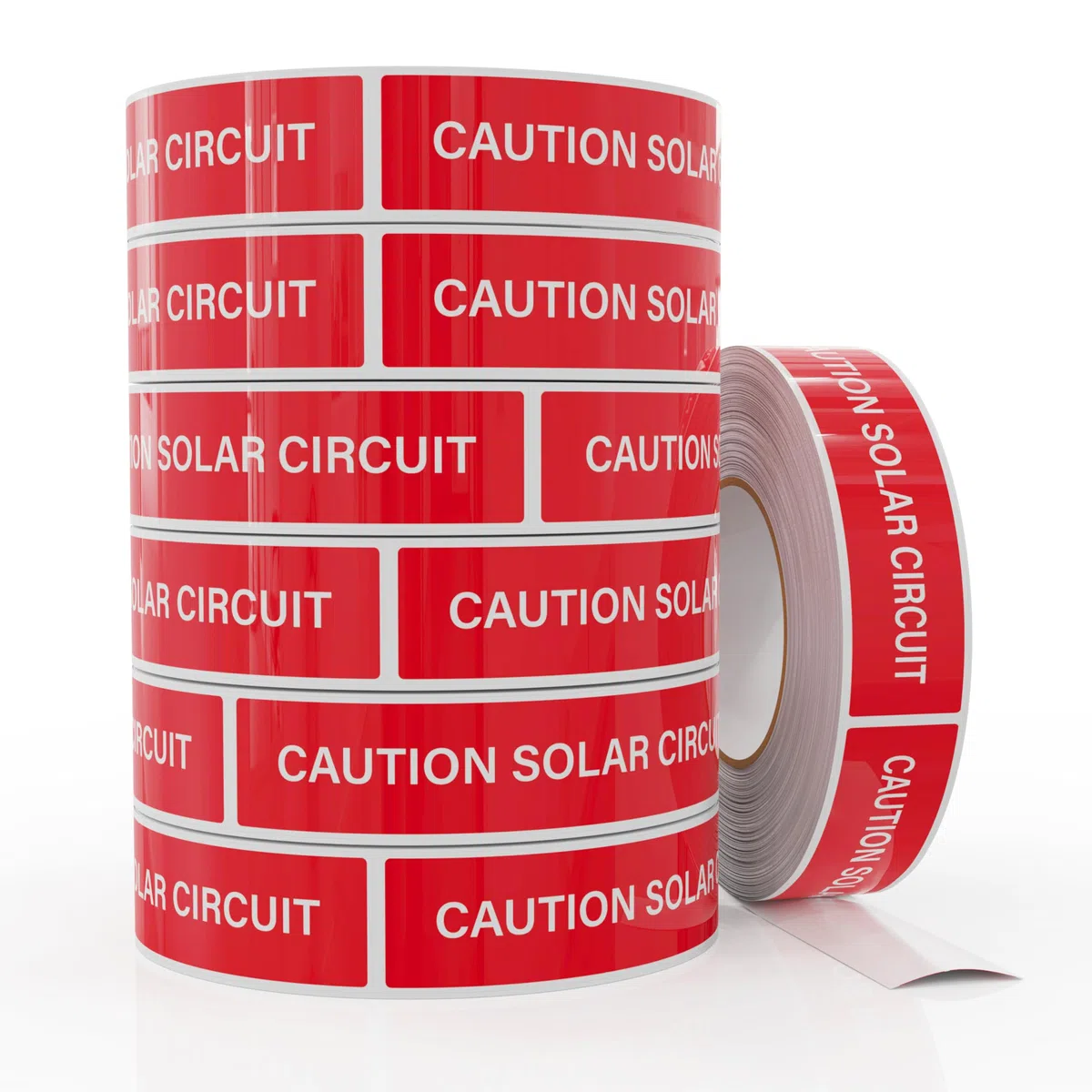 Caution Solar Circuit - Pegatinas | Rollo de etiquetas de vinilo (250 unidades)
