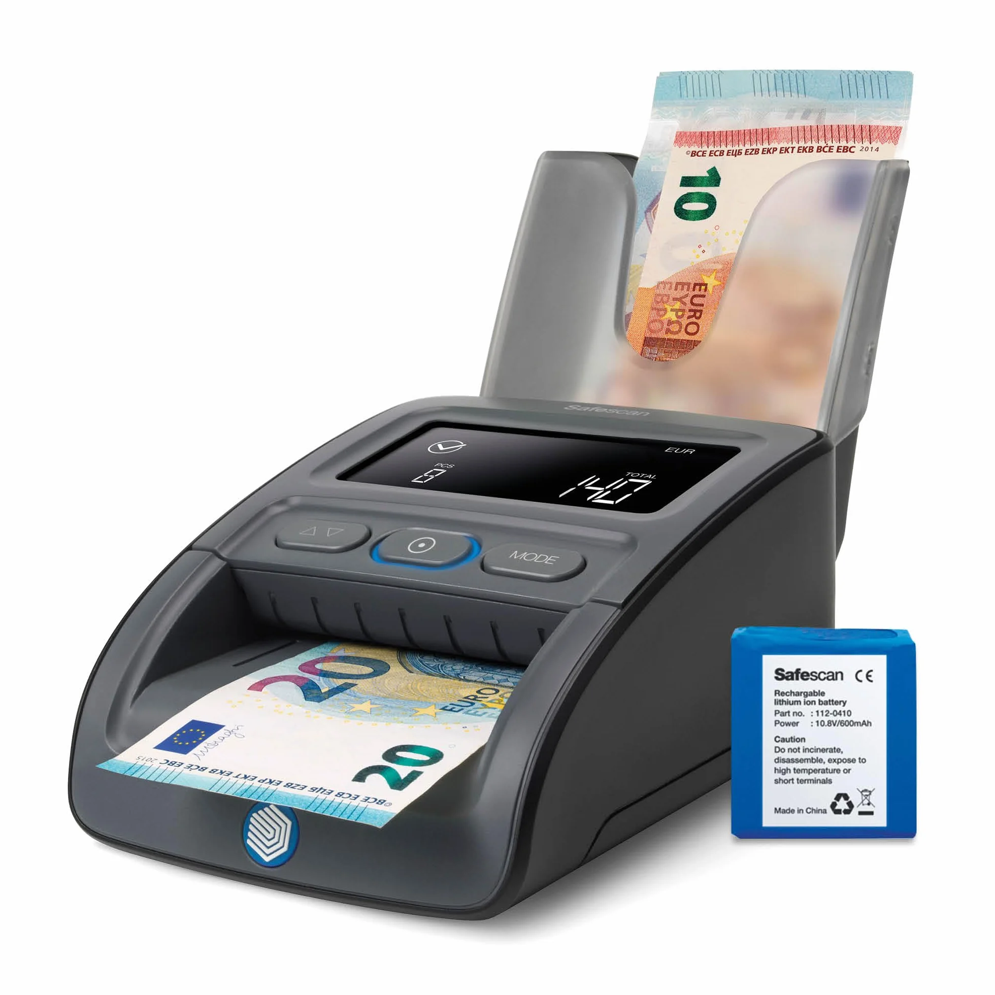 Safescan 155-S detector de billetes falsos portátil 7 puntos de detección