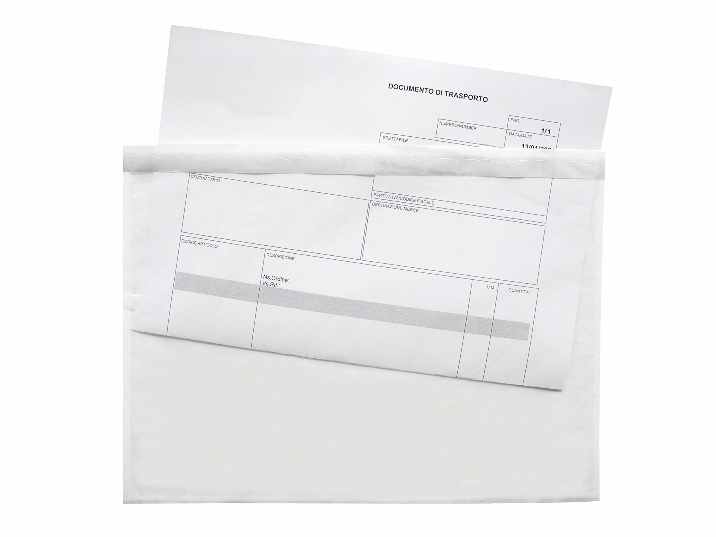 Cartas dozio sobre autoadhesivo portadocumentos, 1000 unidades)