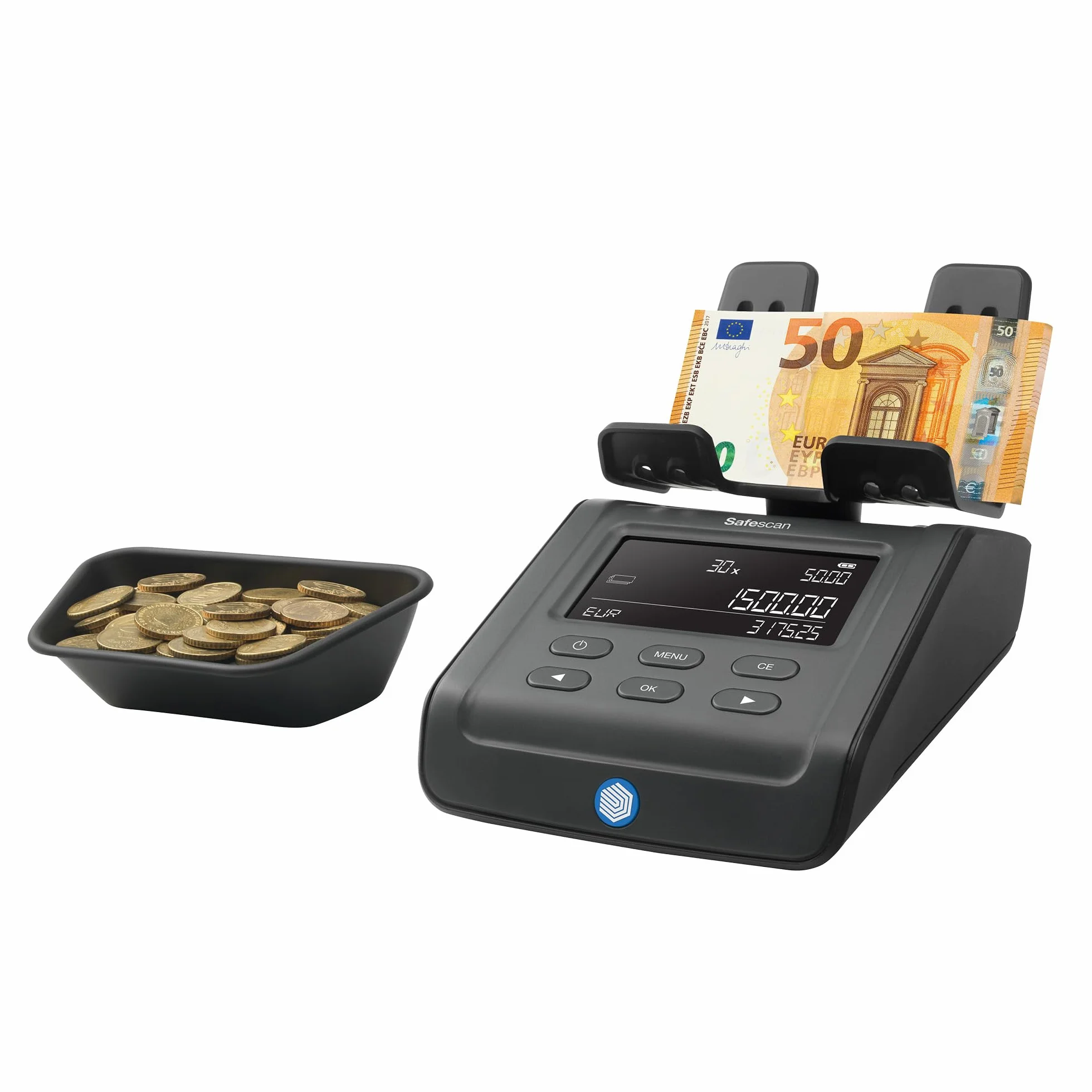 Safescan 6175 Máquina para contar dinero cuenta monedas billetes vales fichas reconocimiento automático rollos balanza dinero