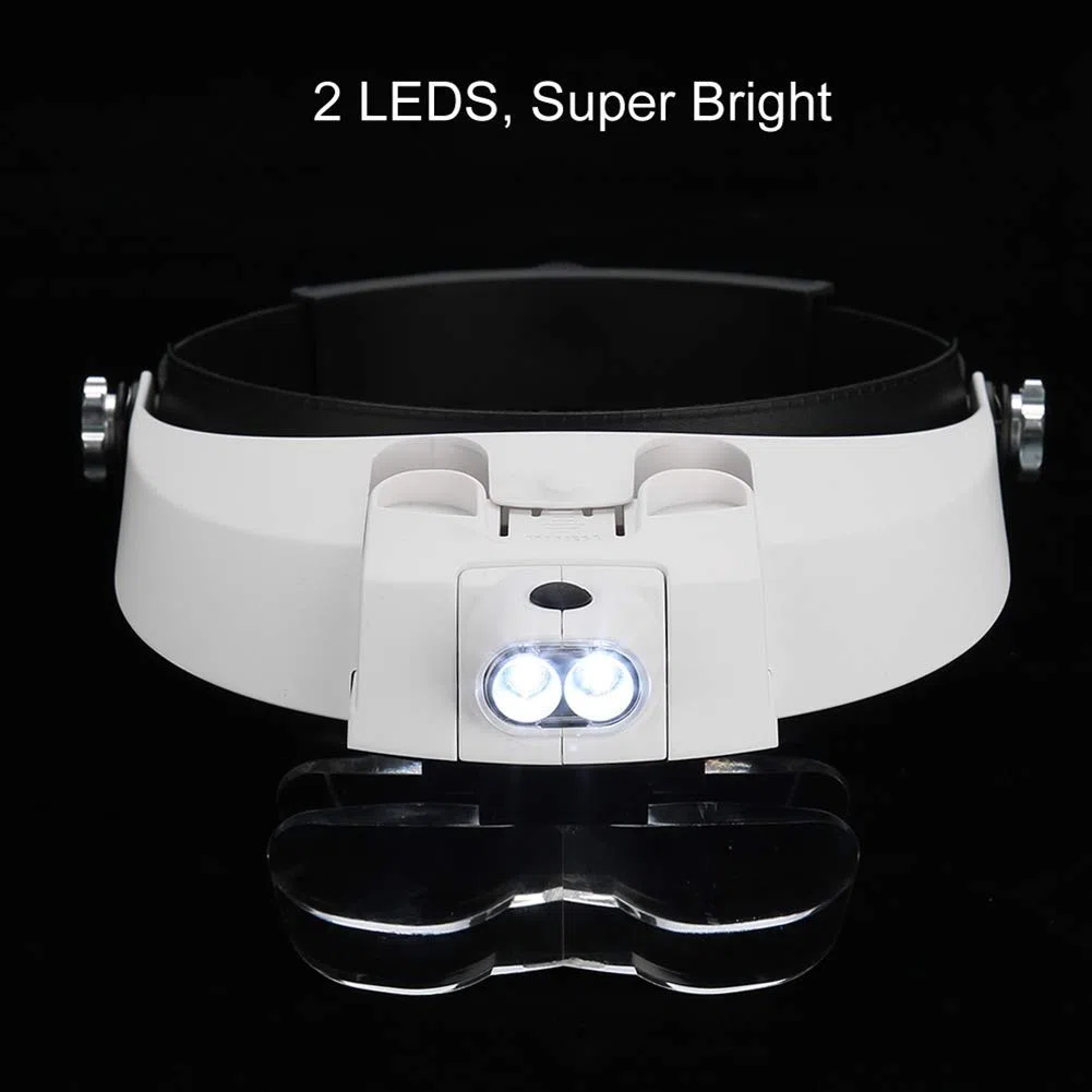 Headband Lupa Series Deluxe Head-Worn - Lupa de lectura con luz LED, lupa con luz con 5 lentes diferentes, hermoso paisaje,
