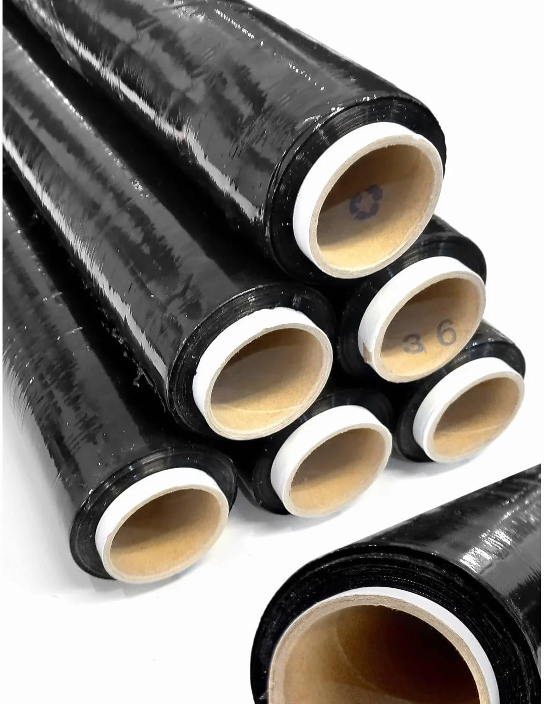 JARDIN202 - Film para Embalar Industrial, Manual, Mudanzas y Envios | Retractil | Negro | 50cm x 200 Metros | Pack 6 Rollos