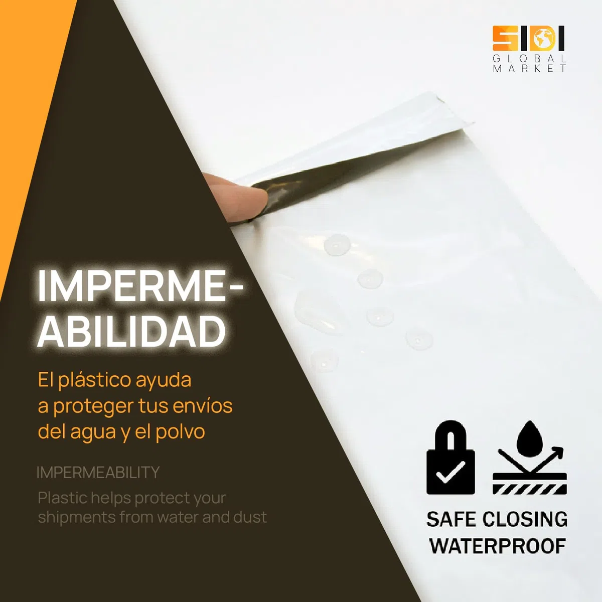 Sobres Envio, Bolsas para Envíos, Sobres de Plástico Blanco Resistente para Envíos y Paquetes, Sobres Envios Vinted con Cierre Autoadhesivo Seguro - SIDI (250x350x40mm, 500 uds)