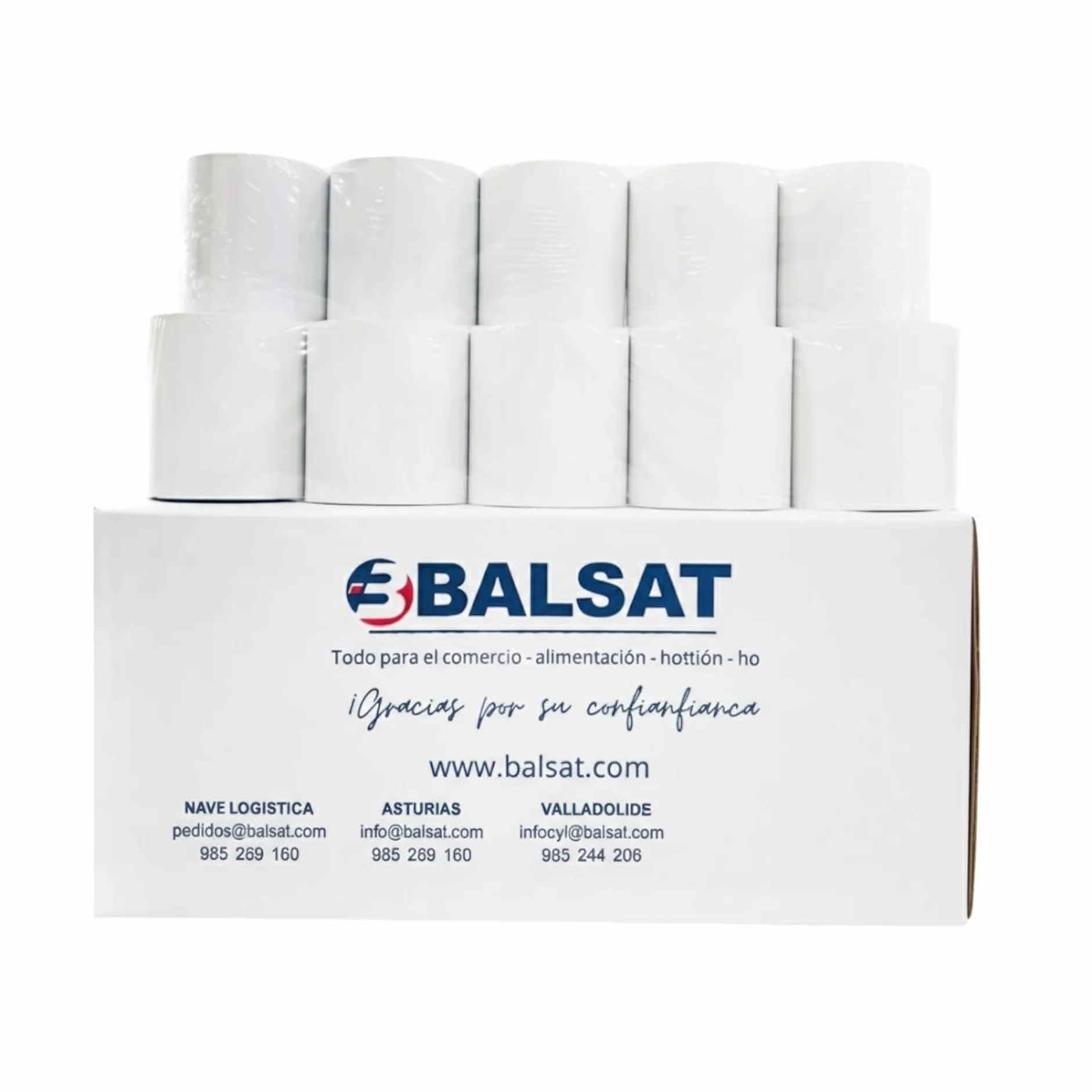 BALSAT 100 Rollos de Papel Térmico 57 x 40 mm | Para Impresora de Tickets | Papel de Impresora Térmica, Tpv Comercio, Caja Registradora | Rollo de Papel para Papel Datáfono de Calidad, Sin BPA