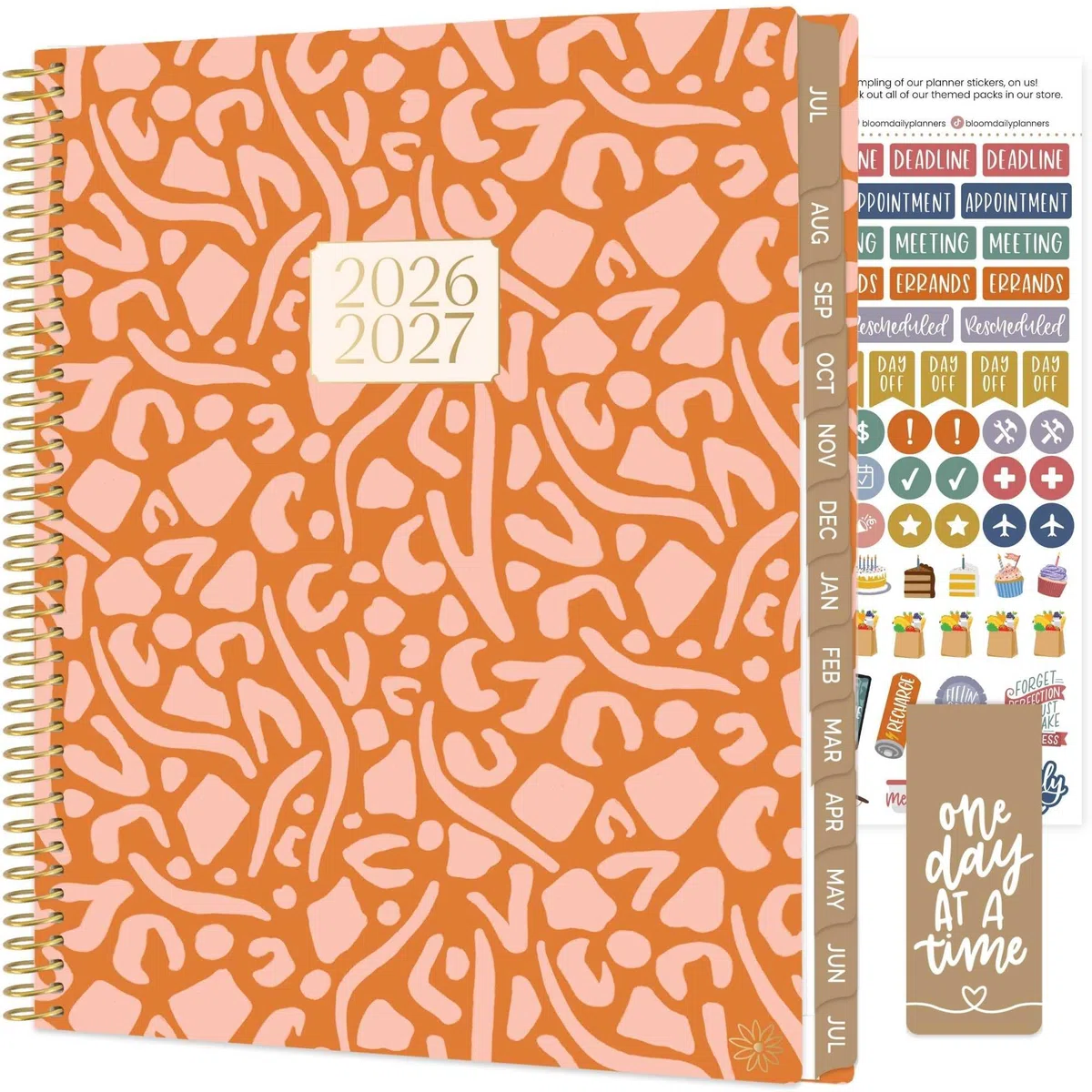 bloom daily planners Agenda de año académico 2026-2027 (8.5 x 11 pulgadas) (julio de 2026 a julio de 2027), organizador semanal y mensual con calcomanías y pestañas, Momentos de Gracia