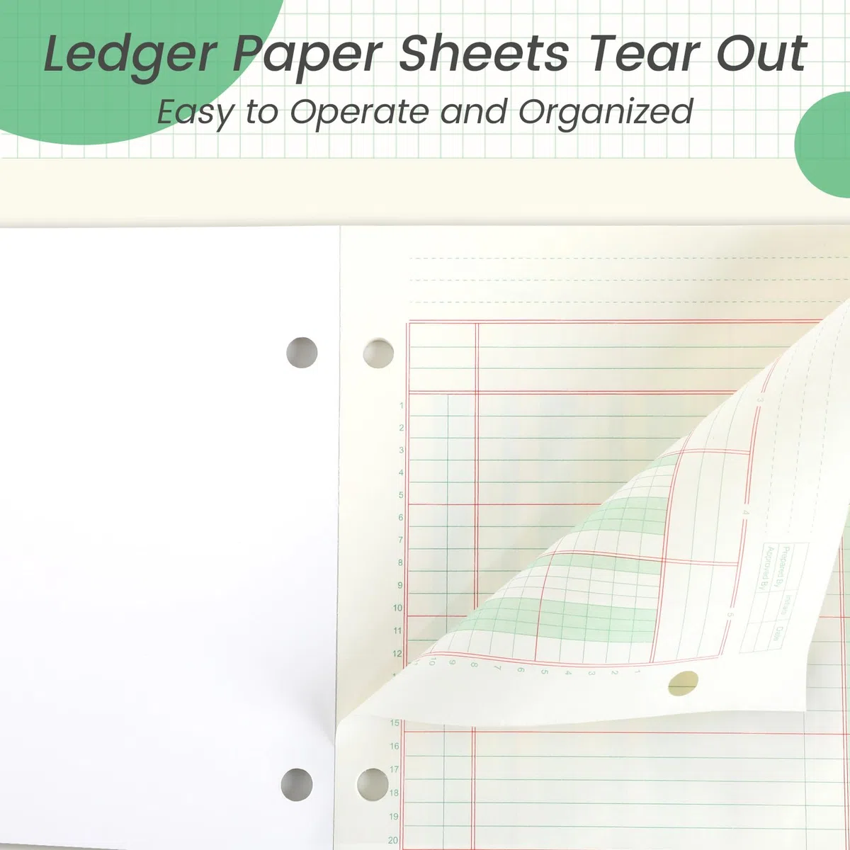 gisgfim 6 blocs de 100 hojas, bloc de análisis columnar de 3 agujeros, libro de contabilidad de 8-1/2 x 11 pulgadas, bloc de papel de contabilidad de doble página, bloc columnar de formato de página