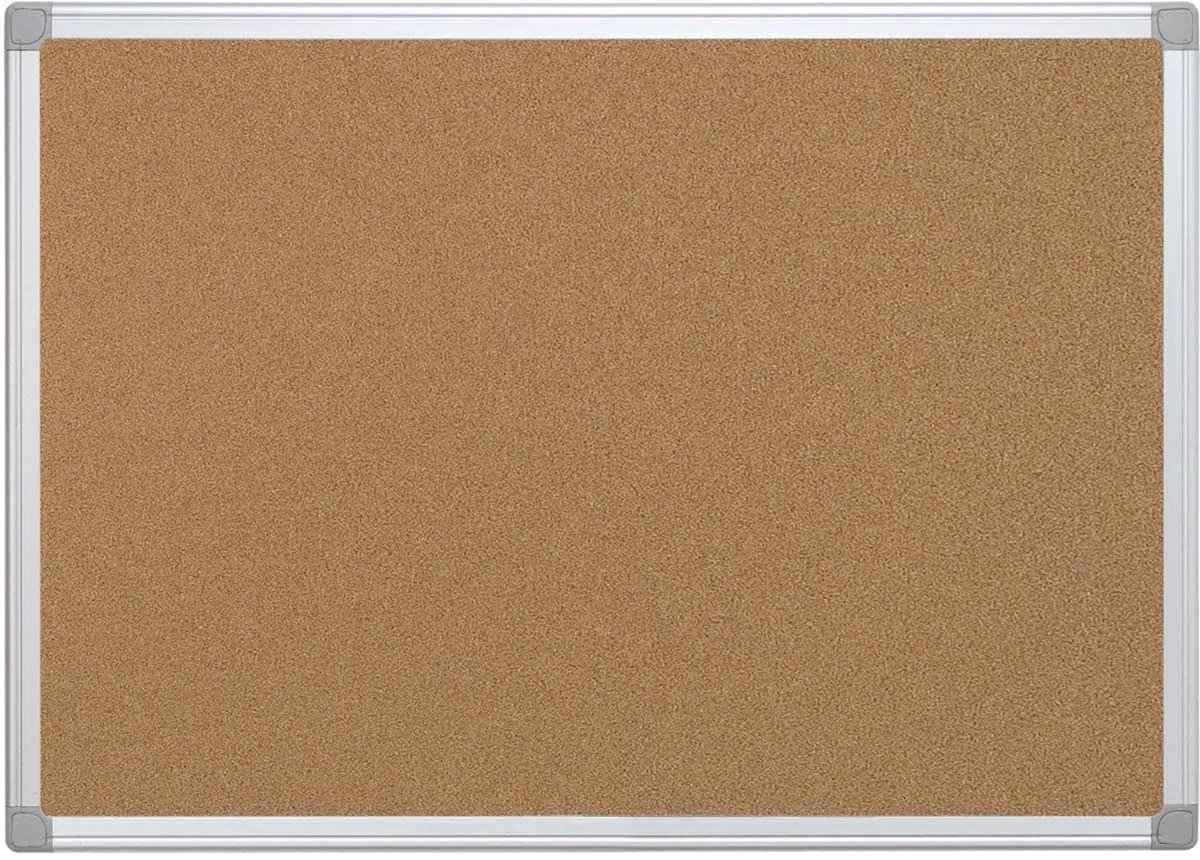 Q-Connect Pizarra Corcho Marco De Aluminio 200 x 100 Cm, Extra Corcho 5 mm