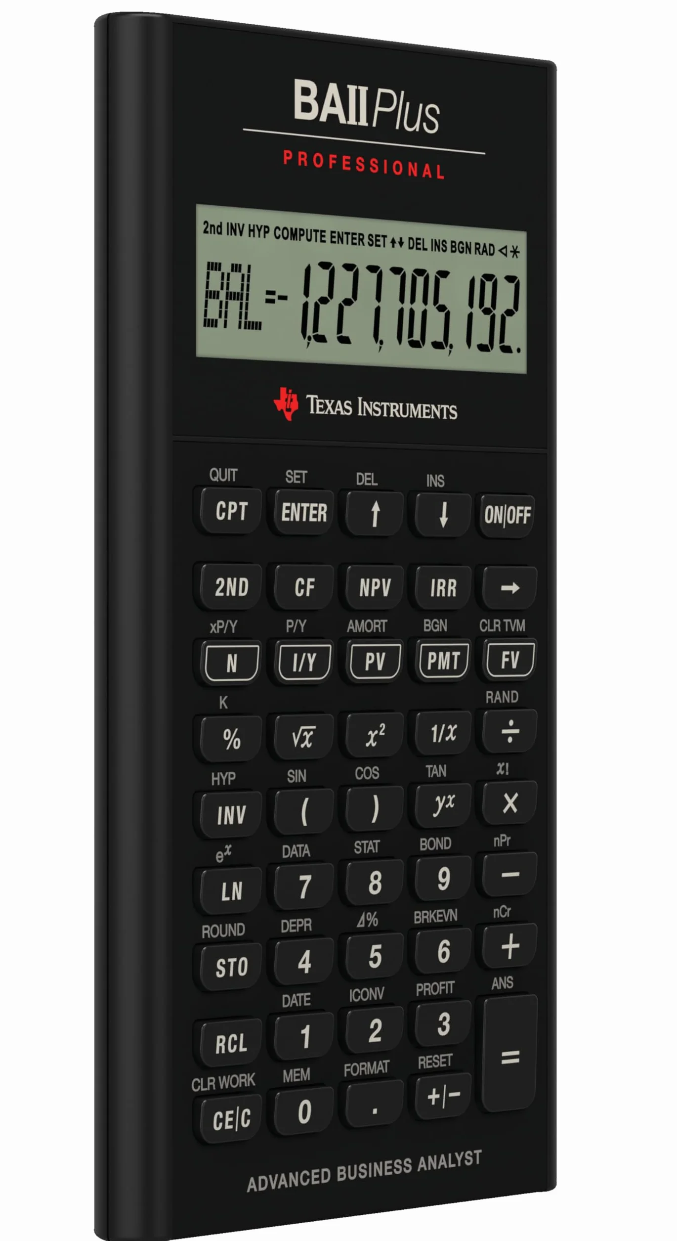 Texas Instruments TI BA II Plus Professional - Calculadora (batería, CR2032, Litio) , Gris [Importado]