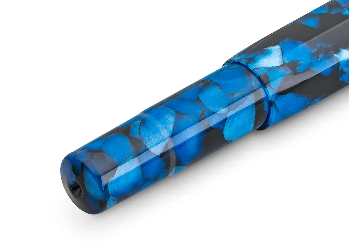 Kaweco ART SPORT - Pluma estilográfica exclusiva de acrílico para cartuchos de tinta con punta de acero, incluye caja de metal, 12,5 cm, plumín: M (mediana)