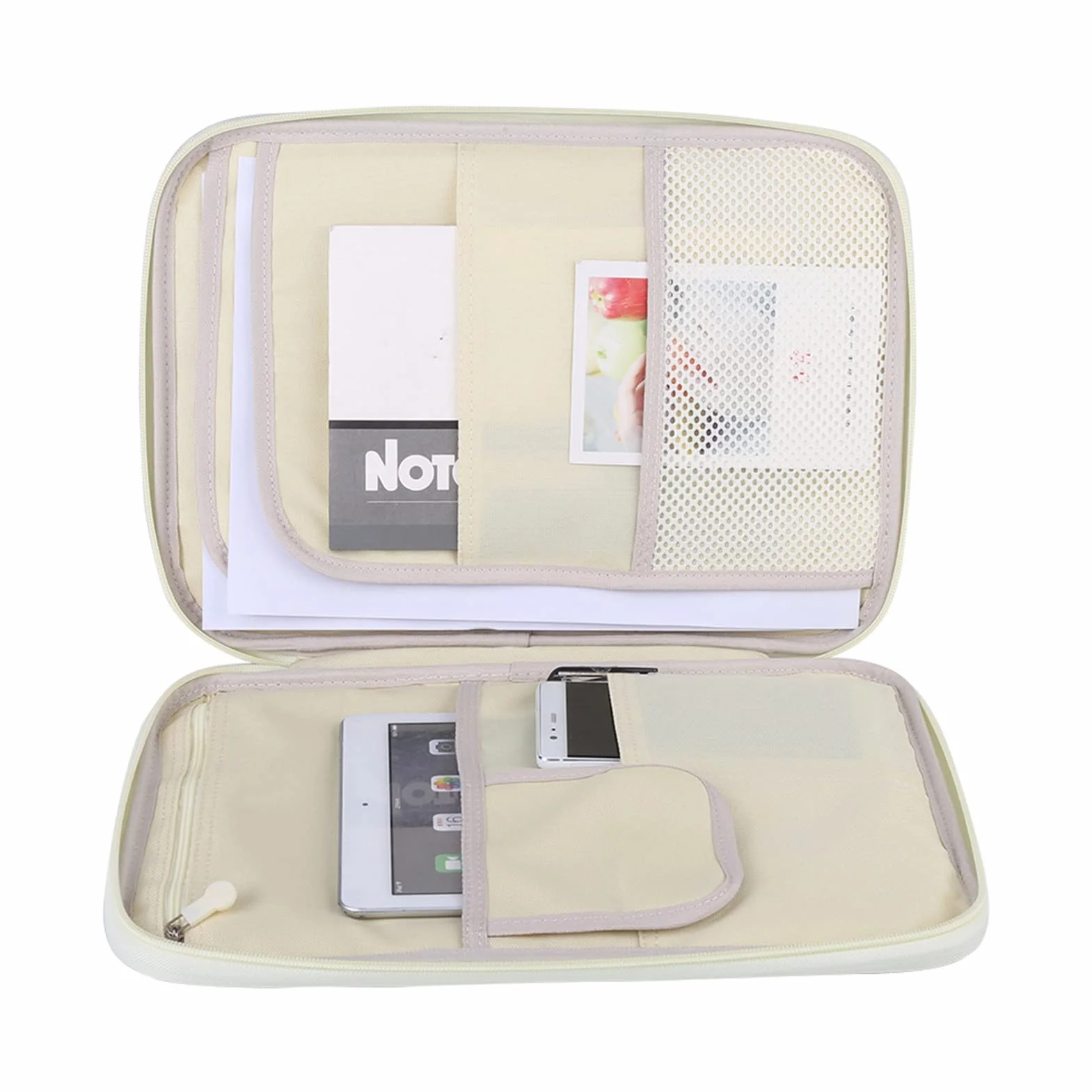 Tiiyee Bolsas Multifuncionales para Documentos A4, Carpeta con Asas Cremallera PortáTiles De Conferencias Portadocumentos Tela Multifuncional Bolsos Oxford Impermeable Oficina Escuela Negro