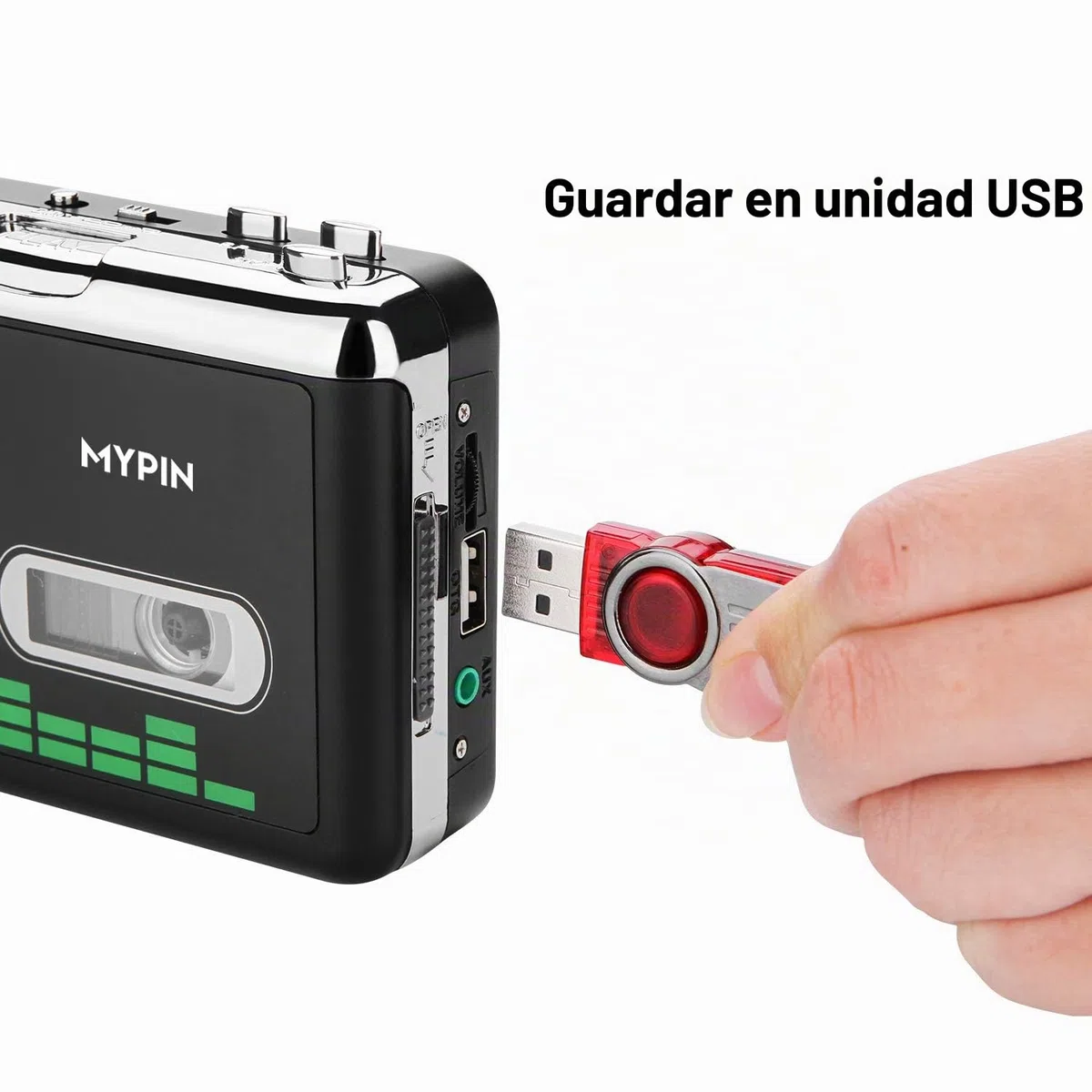 Reproductor de Cassette Portátil, Convertidor de Cassette a MP3,Retro Inverso Automático con Auriculares,Grabadora Cassette Directamente a la Unidad Flash USB/no Necesita PC