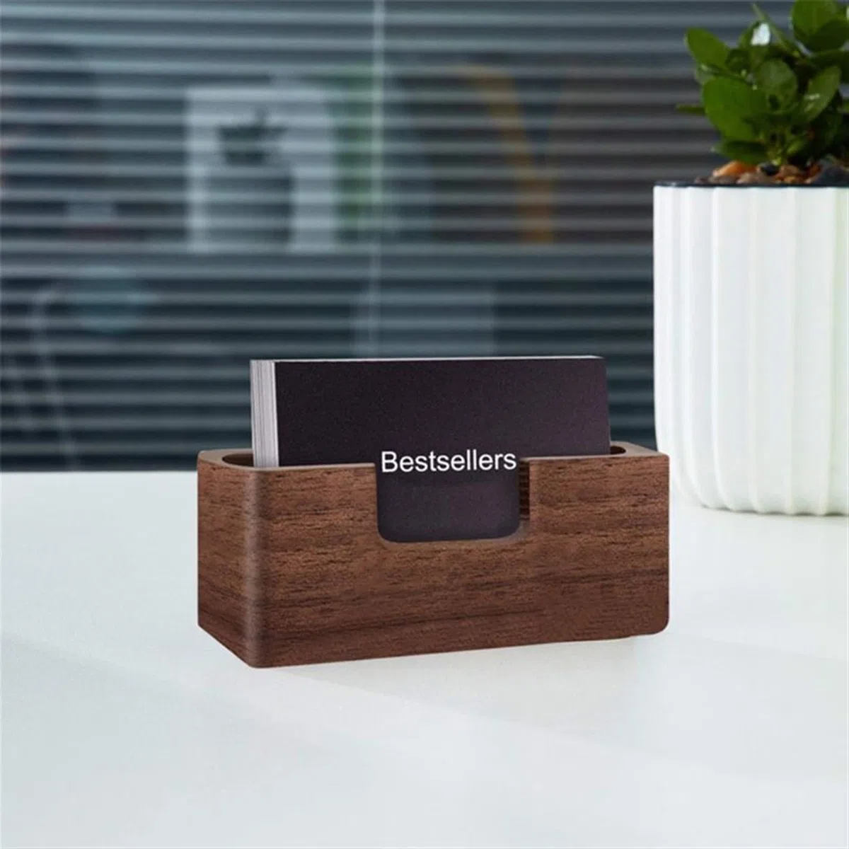 Tarjetero para Hombre Tarjetero profesional de madera for tarjetas de visita, tarjetero de mesa, práctico y duradero, tarjetero for tarjetas de visita Organizador de Tarjetas de Visita