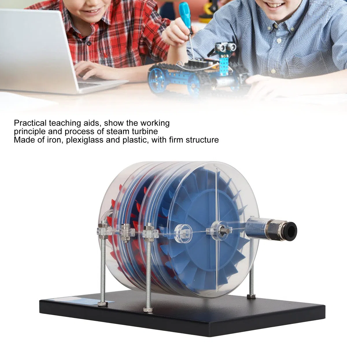 Modelo de Turbina de Vapor Multietapa, Física Demostración Laboratorio Decoración para Aprendizaje Mecánico