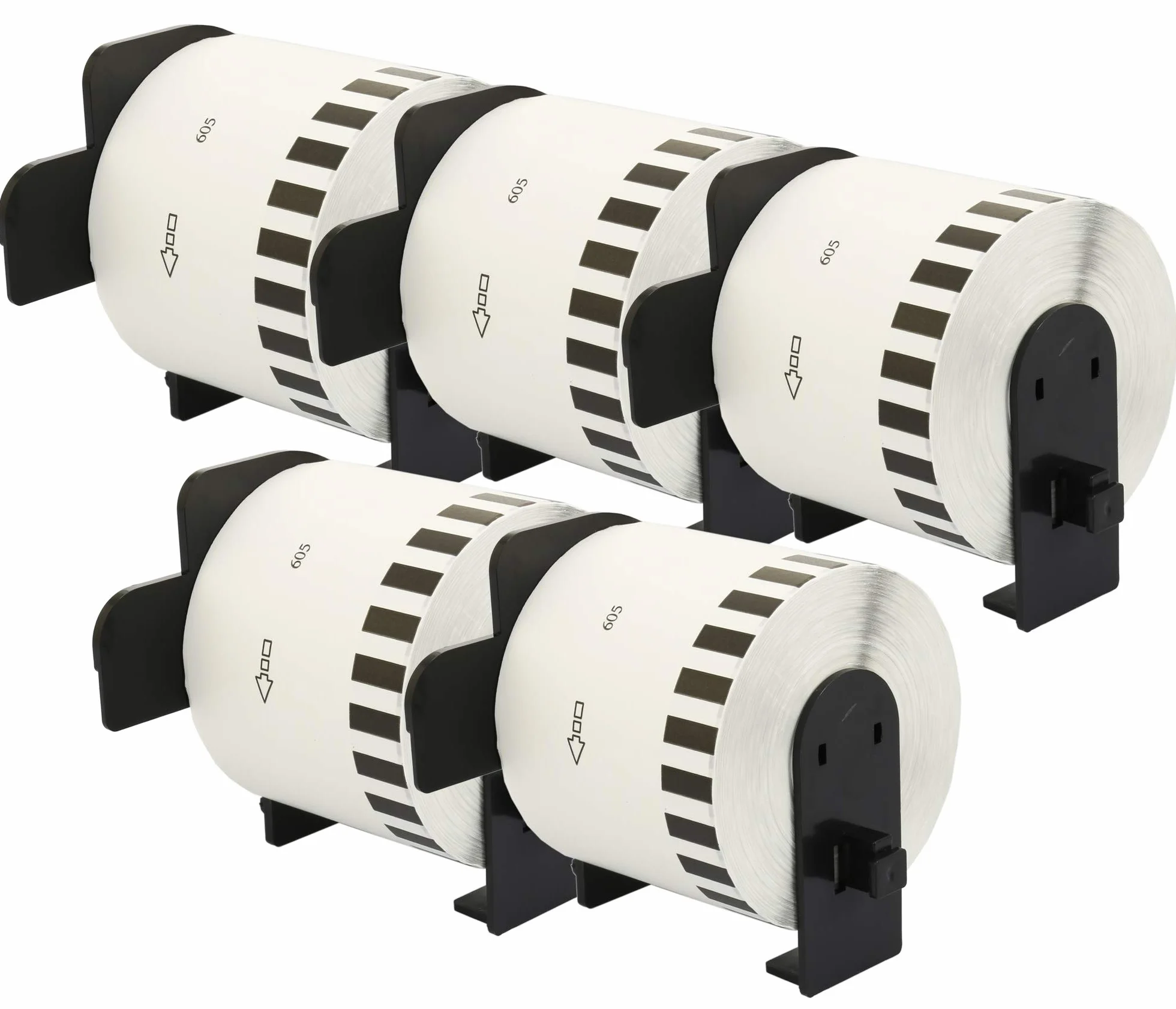 5 Compatibles Rollos DK44605 DK-44605 Amarillo 62mm x 30,48m Etiquetas continuas removibles para Brother P-Touch QL-500 QL-550 QL-560 QL-570 QL-700 QL-800 QL-810W QL-820NWB QL-1050 QL-1100 QL-1110NWB