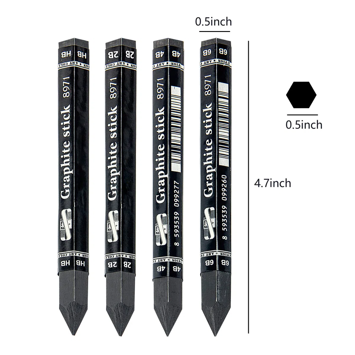 Lápices de dibujo de grafito, 4 unidades, suministros de dibujo artístico, sin pintura de grano de madera, dureza total, HB 2B, 4B, 6B, juego de lápices duraderos, negro, artista, boceto, dibujo