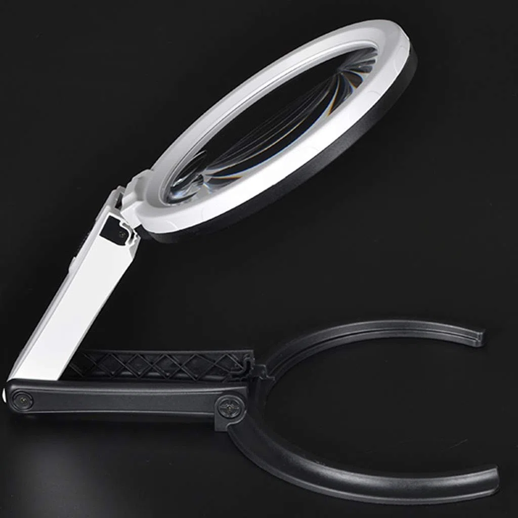 Lupa de Escritorio, Lupa iluminada para Lectura, Pasatiempos y Manualidades, Lupa Plegable de Mano.