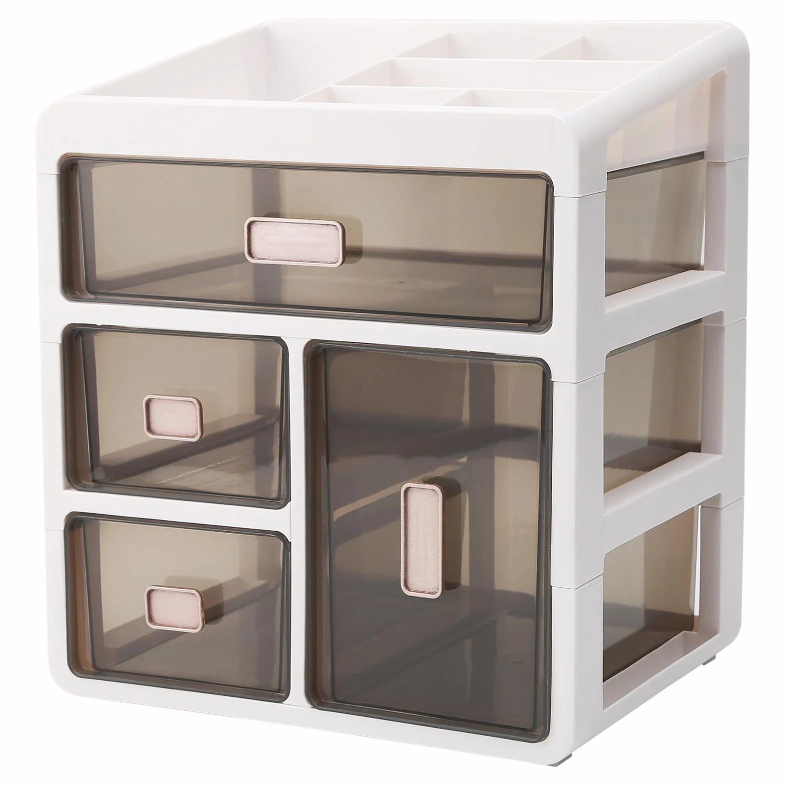 Esenlong - Caja de almacenamiento de plástico de 4 niveles para medicamentos, caja de almacenamiento tipo cajón, caja de almacenamiento para el hogar, cajón de almacenamiento para maquillaje
