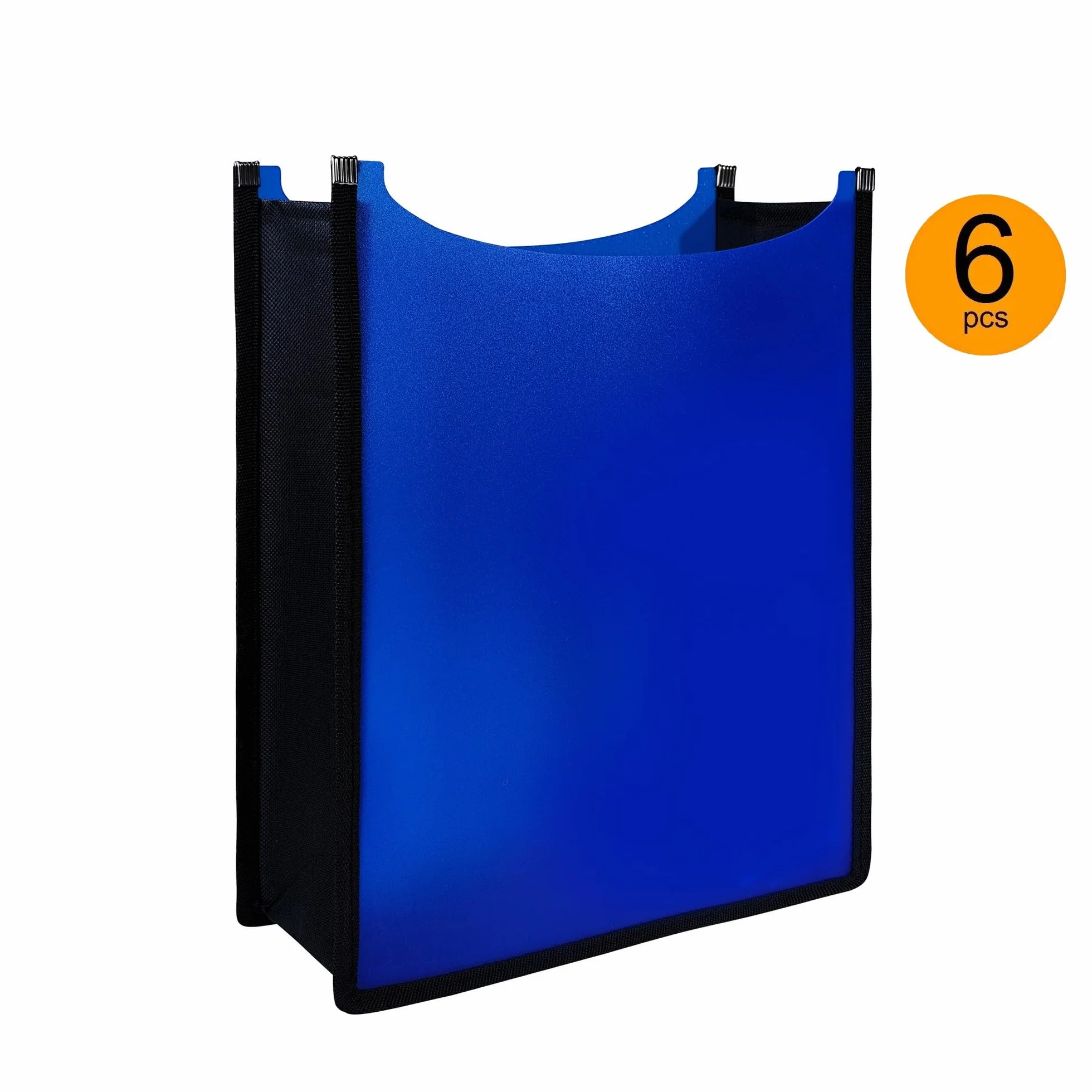 D.RECT Caja Escolar A4 Azul – Pack 6 Unidades – Organizador para Cuadernos, Libros y Documentos – Carpeta Abierta por Arriba – Caja de Plástico Resistente – Fácil de Guardar en Mochila Escolar