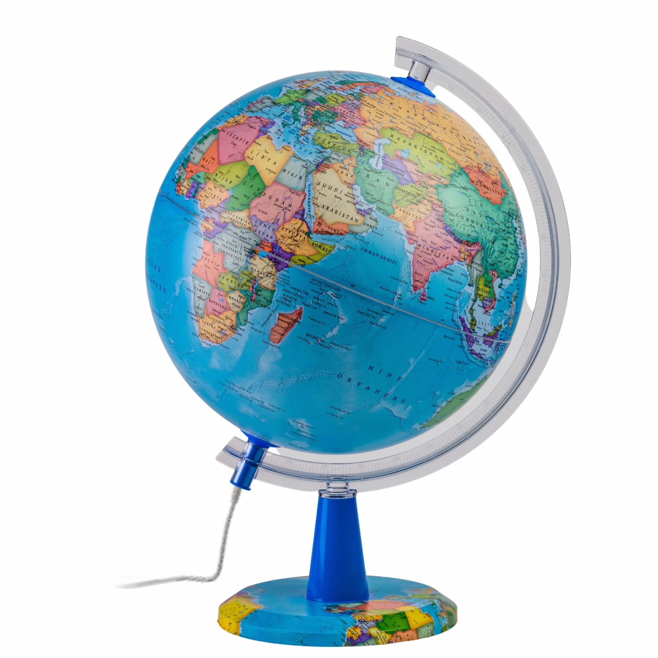 Globo Terráqueo Iluminado 20 cm Mapa Español USB Con Pines | Luz LED USB Type C Base Gráfica 20 Pines Extraíbles Para Escritorio Escuela Habitación Y Regalo Educativo