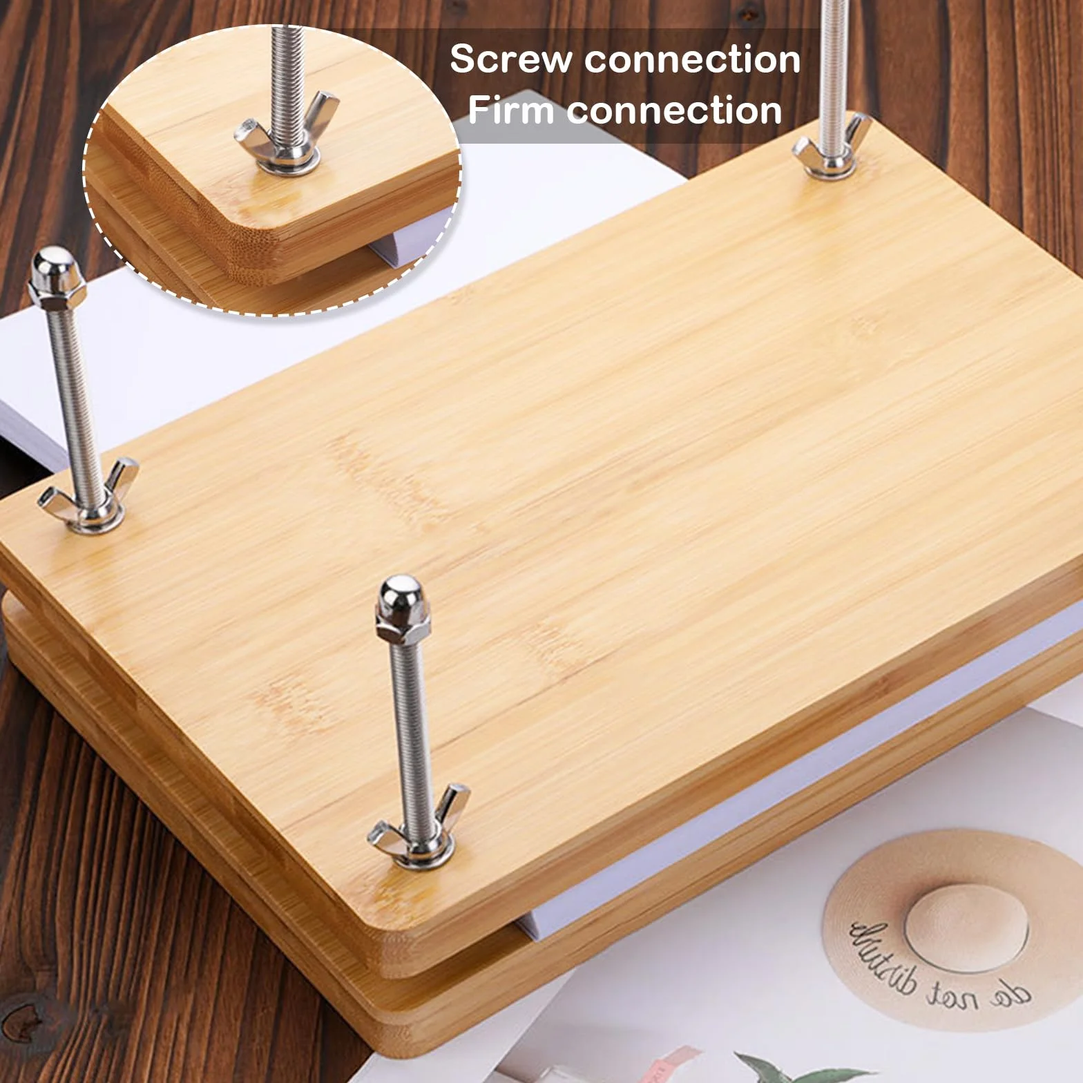 BonjumePrensa De Madera Para Libros, Juego De Encuadernación Multifuncional Para DIY Y Tapicería - 30 x 19,2 cm