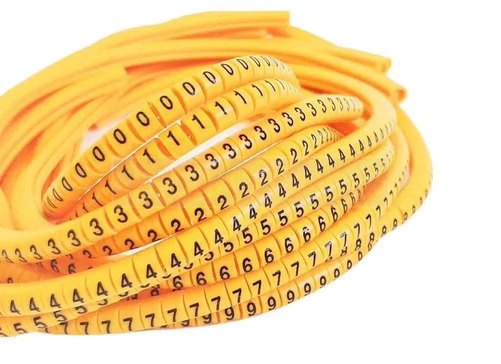 Etiqueta marcadora de cables EC-0 5000 Uds. Marcador número 0 a 9 gestión aislamiento(EC-1-5000pcs-yellow)