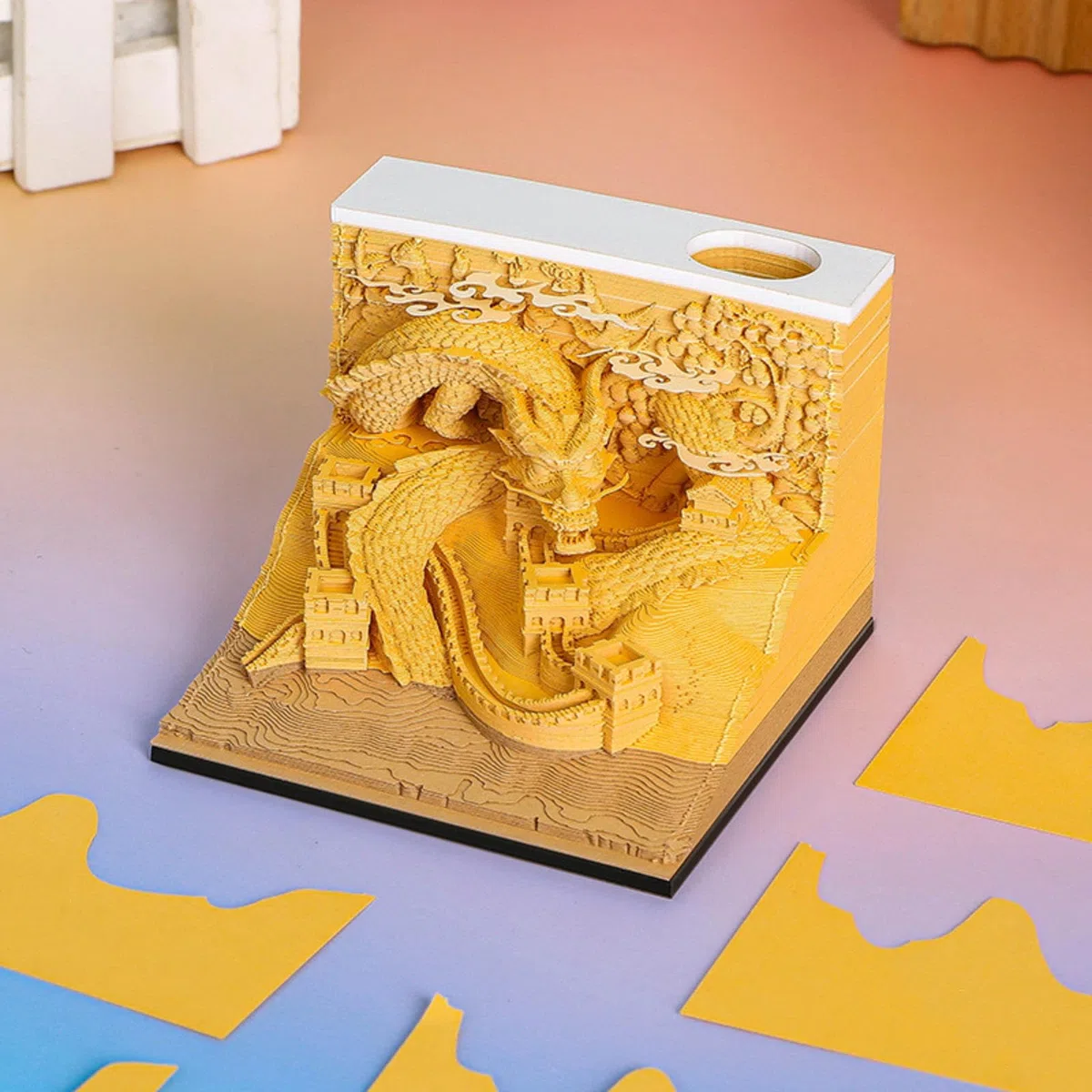 Bloc de notas 3D, bloc de notas 3D, bloc de notas de arte 3D, bloc de notas artísticas de dragón rasgado, exquisitas notas adhesivas creativas antiadherentes, bloc de notas de arte 3D, bloque de