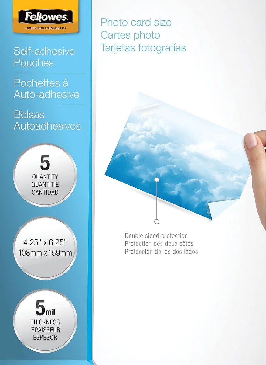 Fellowes Photo tamaño fundas para plastificar (5220401) -