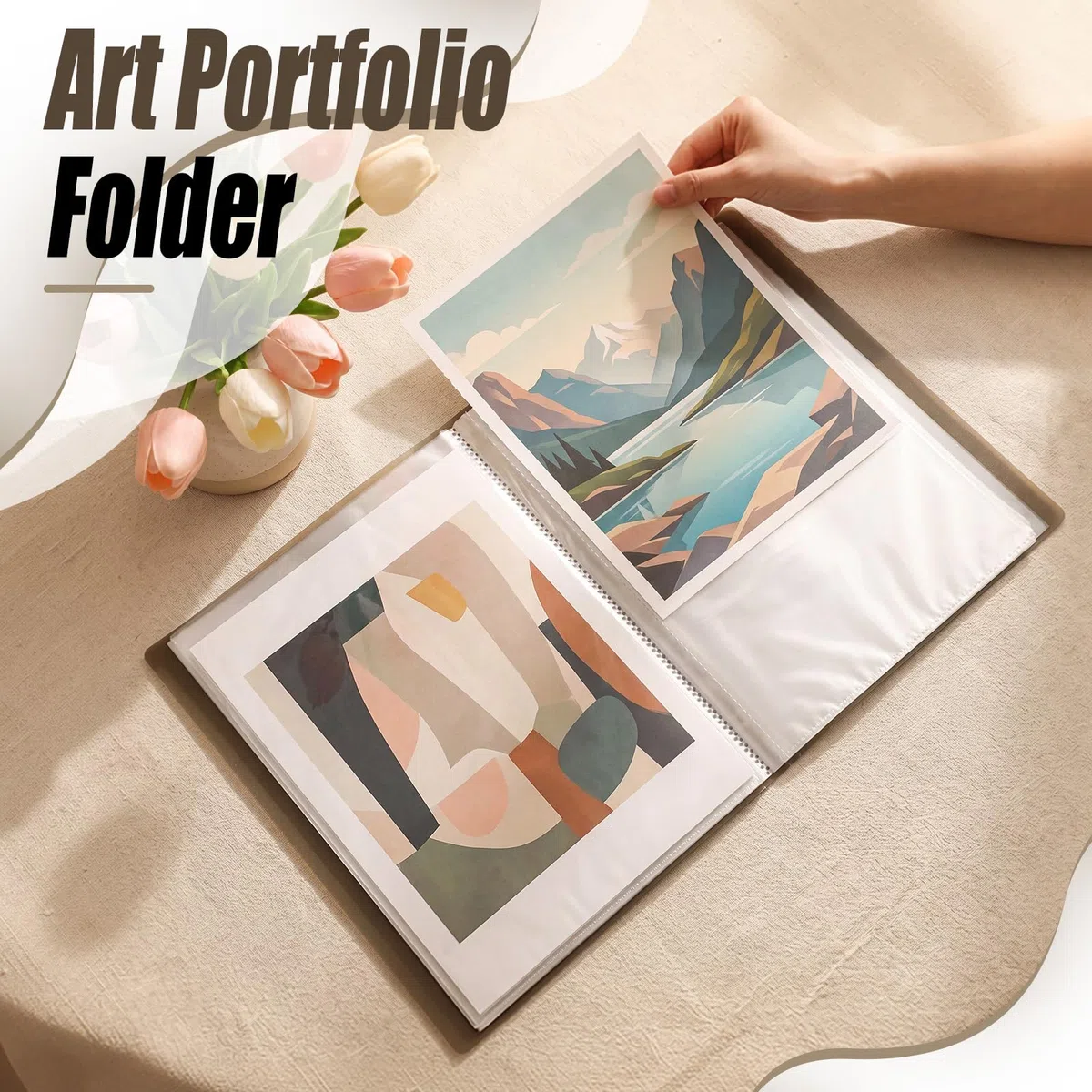 Paquete de 12 carpetas de arte de 8.5 x 11 pulgadas, tamaño A4, 40 bolsillos/80 páginas, carpeta de arte con fundas de plástico, libro de presentación para documentos, fotos, recetas, papeles