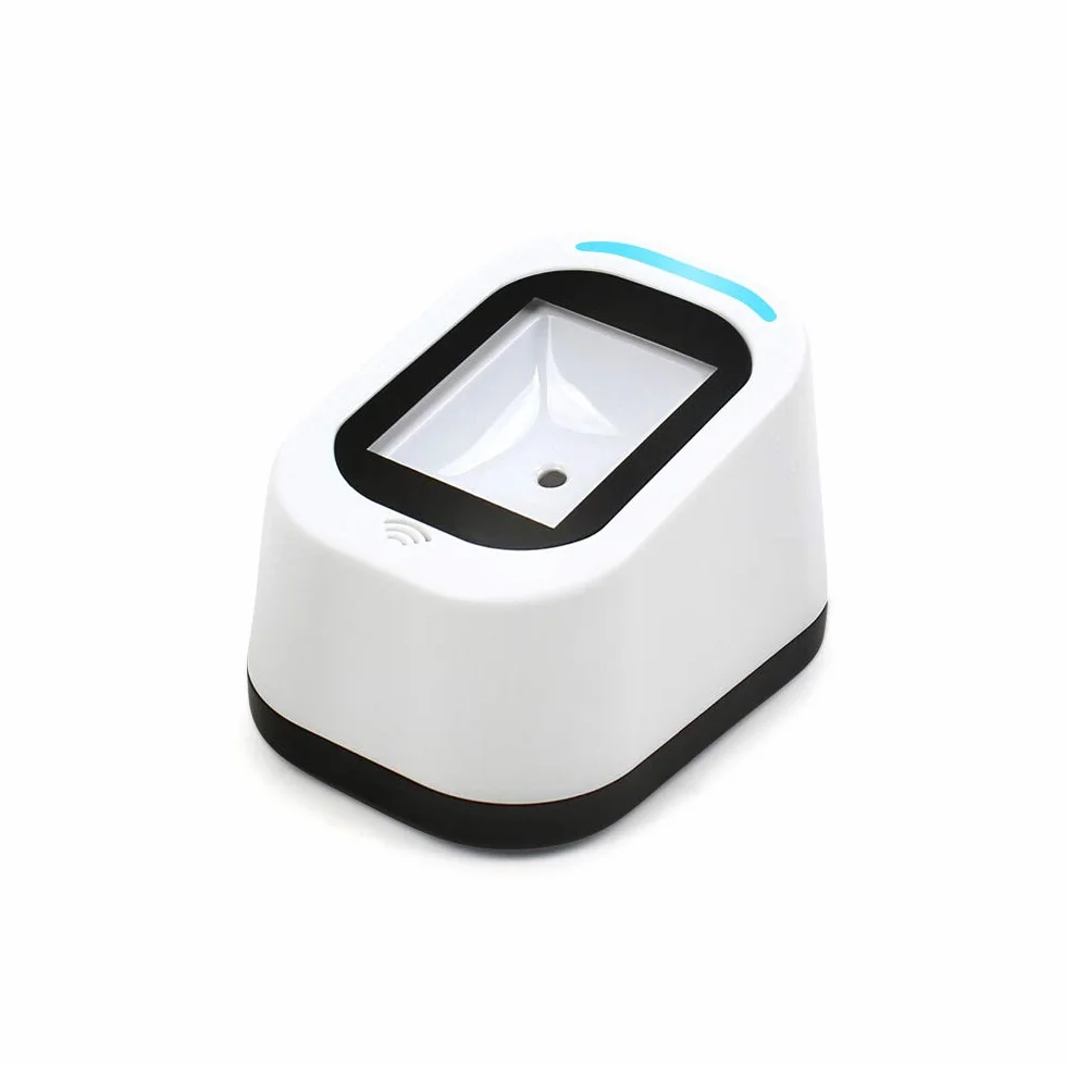 Docooler Escáner de código de Barras con Cable Escaneo versátil USB Escaneo de Manos Libres Código QR 1D y Lector de código 2D para supermercados/Tiendas