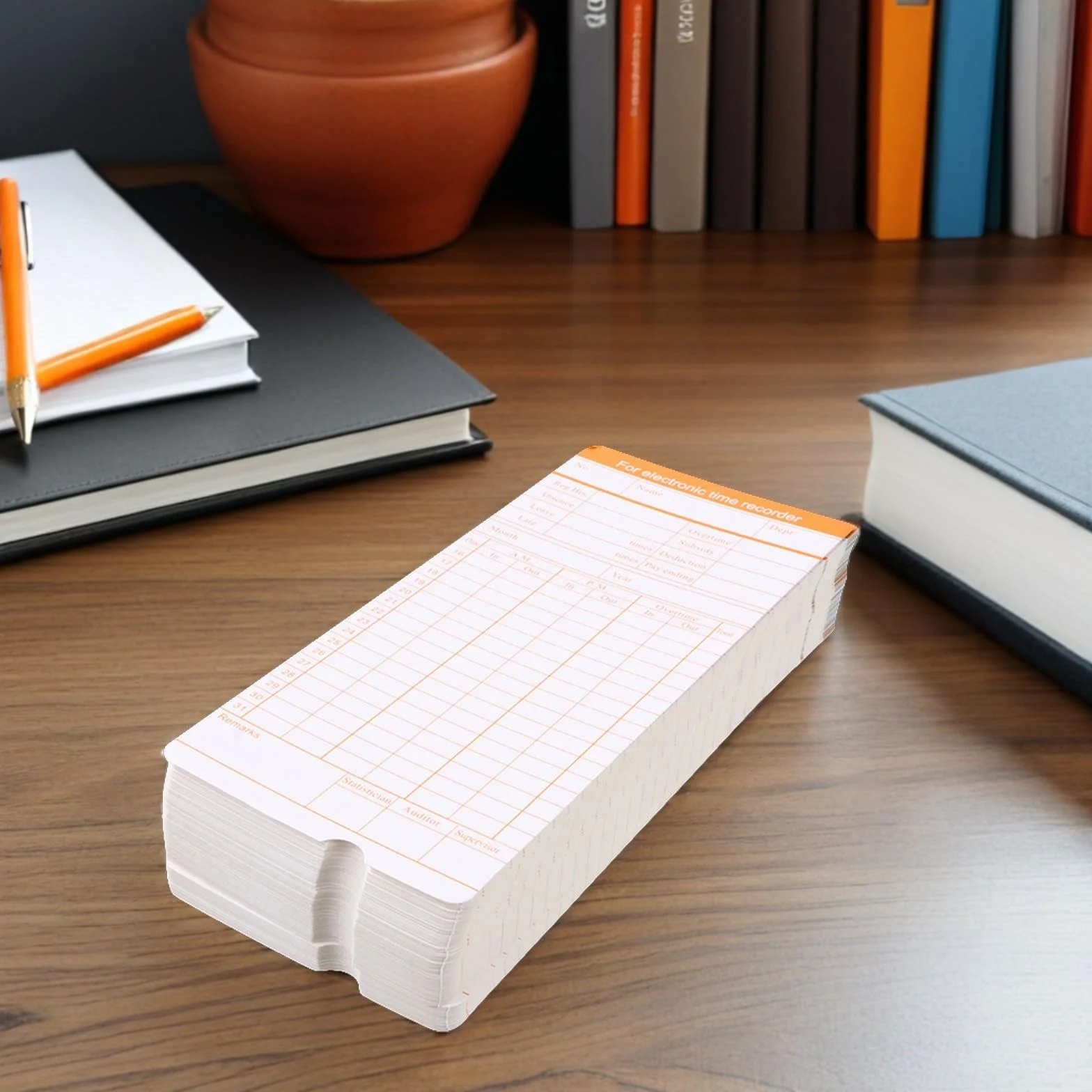 Tarjetas de Asistencia 200 Hojas para Empleados en Papel Cartón Simples y Resistentes para Registro Mensual en Oficina