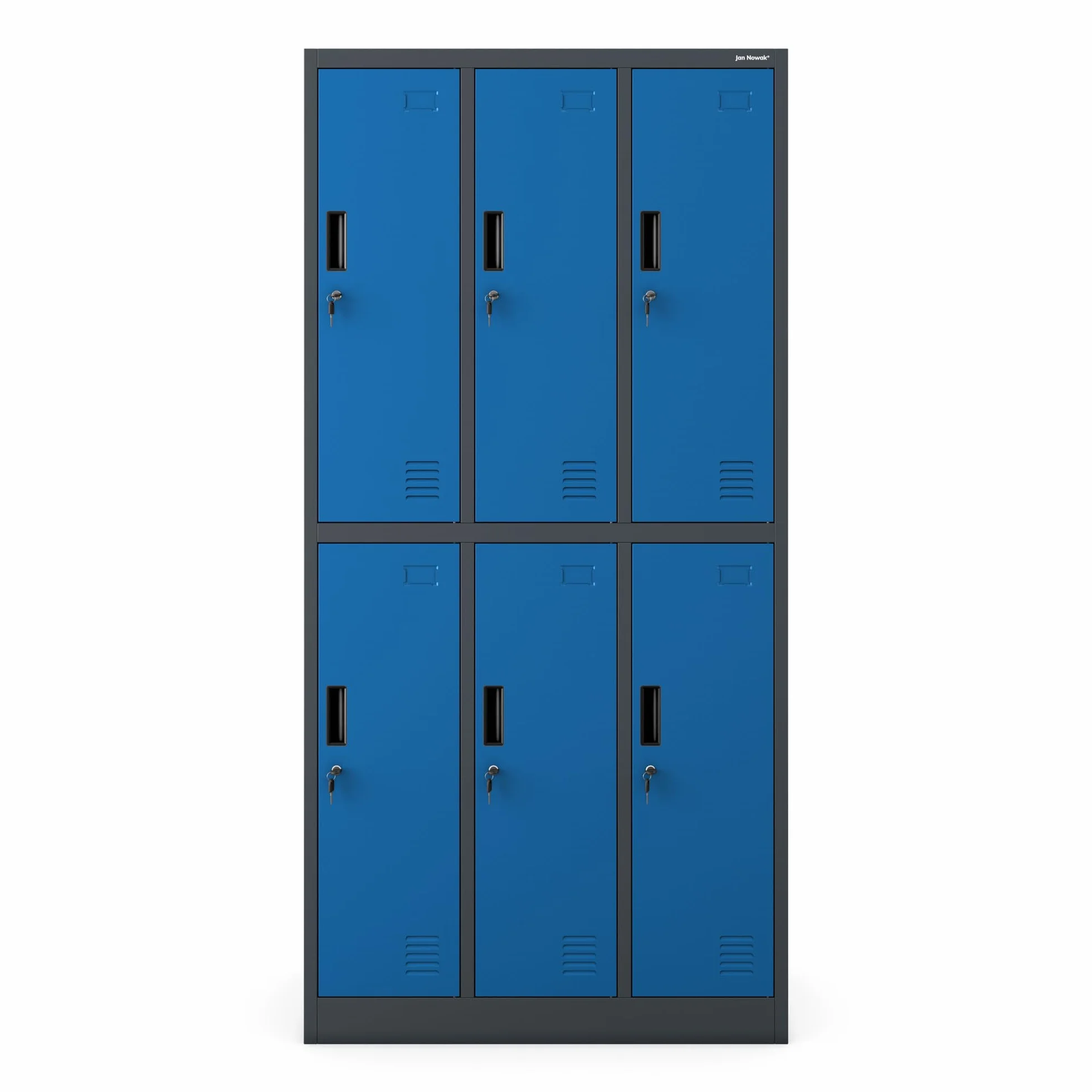 Armario Metálico 6 Compartimentos 185x90x45 cm Azul Antracita