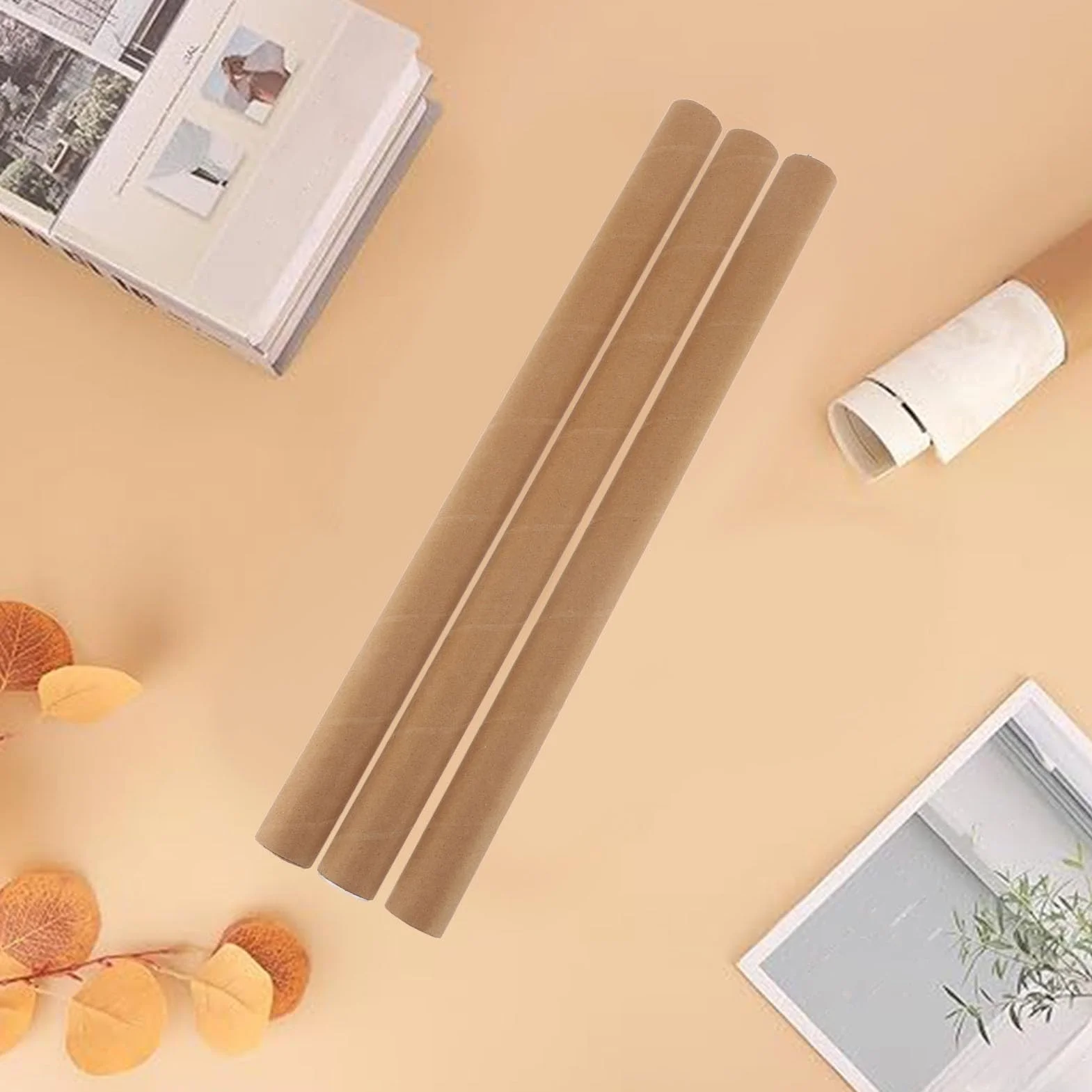 Luqeeg 12 Pack Tubos de Correo con Tapas, Tubo de Cartel de Papel Kraft, Cartón para Envíos Pesados (3,4 x 51 cm)