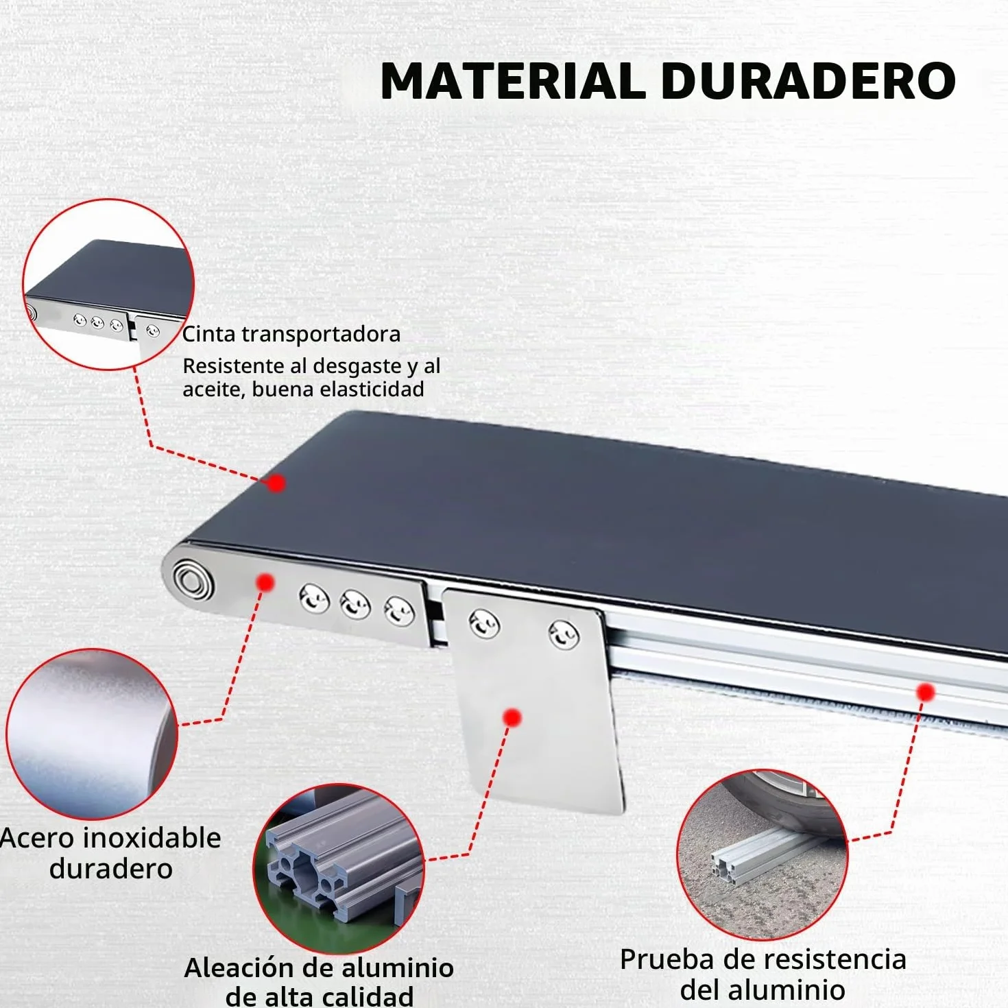 Mini transportador automático de acero inoxidable, DC 12 V, cinta transportadora eléctrica de escritorio velocidad ajustable, cinta transportadora automática con adaptador, adecuado para dispositivo