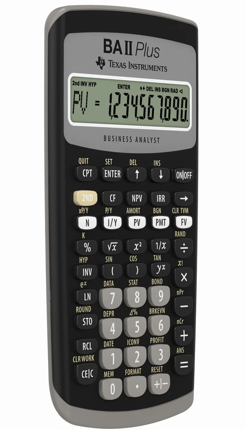 Texas Instruments BAII Plus - Calculadora financiera, Negro