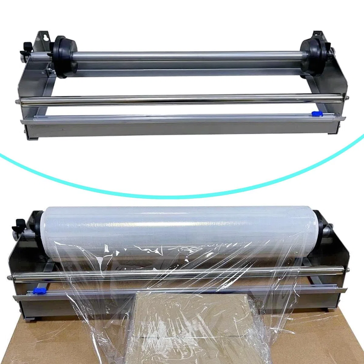 Dispensador de Film Estirable, Máquina de Embalaje, Mesa, Soporte para Film Retráctil, Envolvedora de Palets, Herramienta, Función Metálica para, Plata