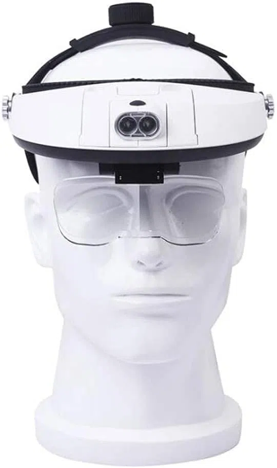 Lupa De Aumento, Lupa De Diadema con Doble Lente, Lámpara De Aumento para Lectura, Joyería, Relojería, Reparación Electrónica Y Trabajos De Precisión.