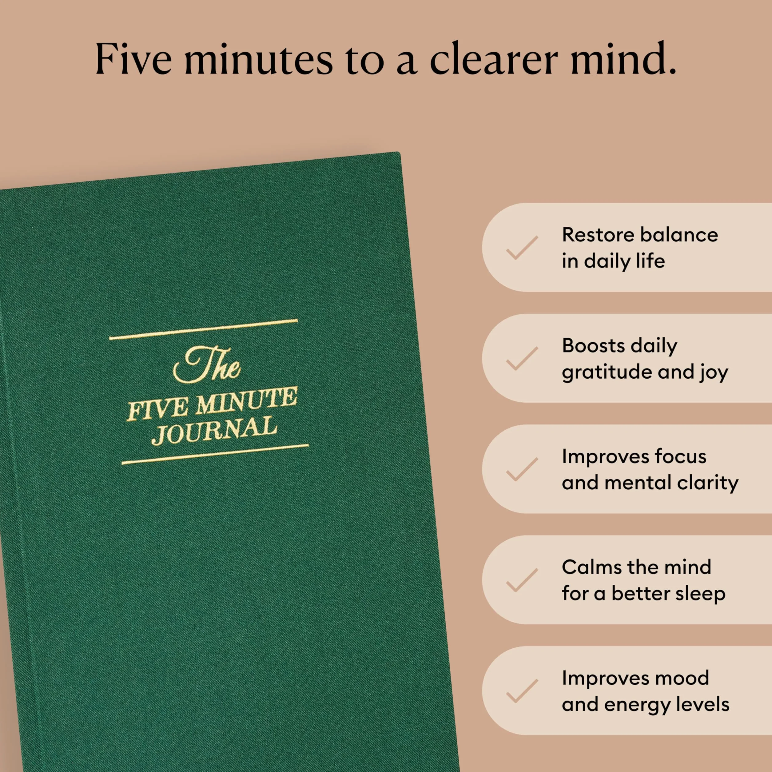 Intelligent Change The Five Minute Journal Original Daily Gratitude Journal for Happiness Mindfulness Reflection Daily Affirmations Undated Life Planner