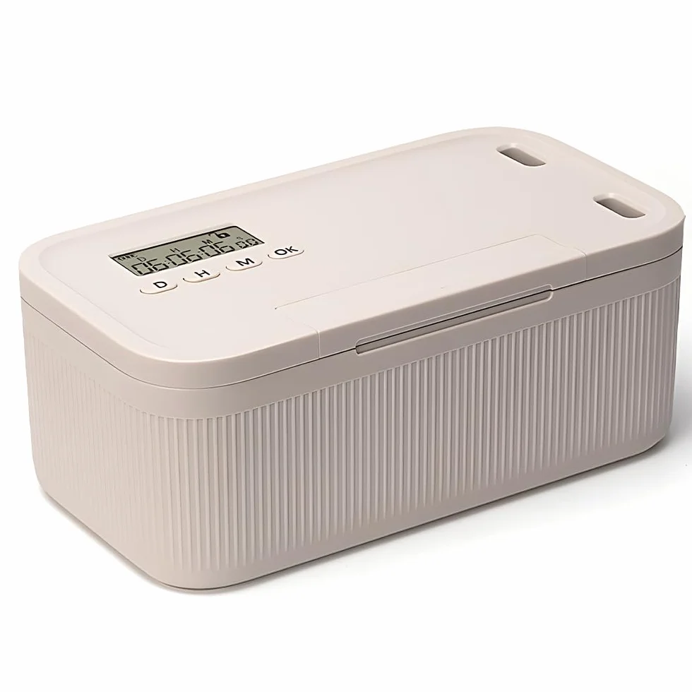 Caja con Temporizador y Bloqueo Seguro, 23,9 x 13,1 x 9,6 cm, SGZIOO Caja de Seguridad con Temporizador, 2 Modos de Funcionamiento, para Autocontrol, Gestión de Adicciones, Refrigerios y Teléfono
