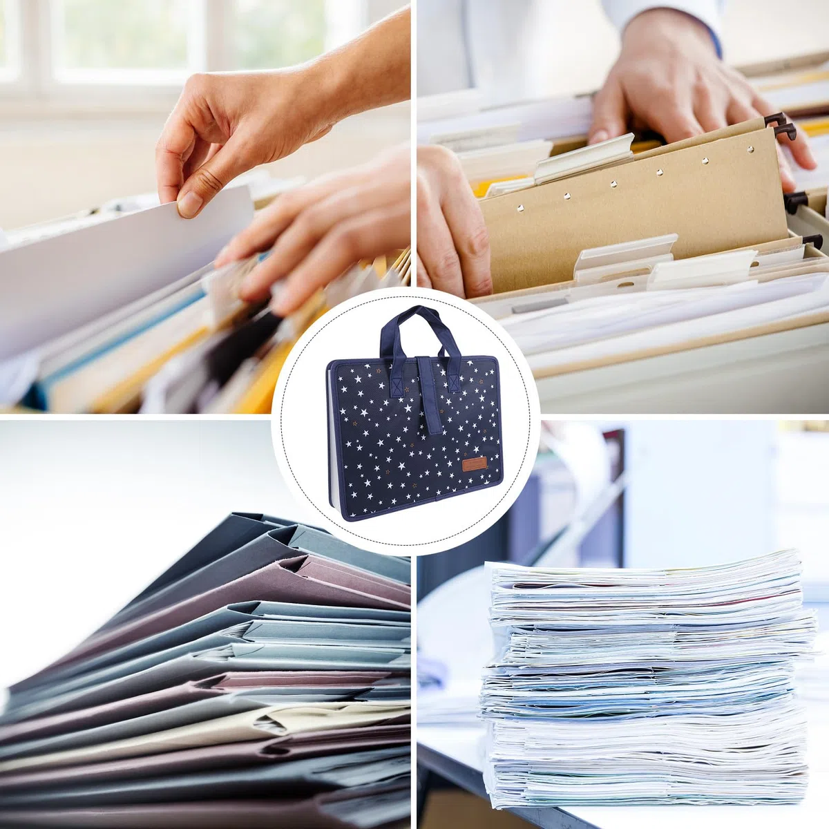 Carpeta de Archivos A4 Multicapa con 13 Bolsillos Expandible y Asa, Organizador Portátil Adecuado para Oficina y Escuela