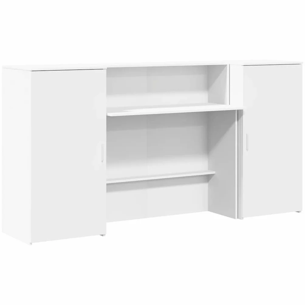 Blanco Mostrador de recepción 200x50x103,5 cm Madera ingeniería Escritorios